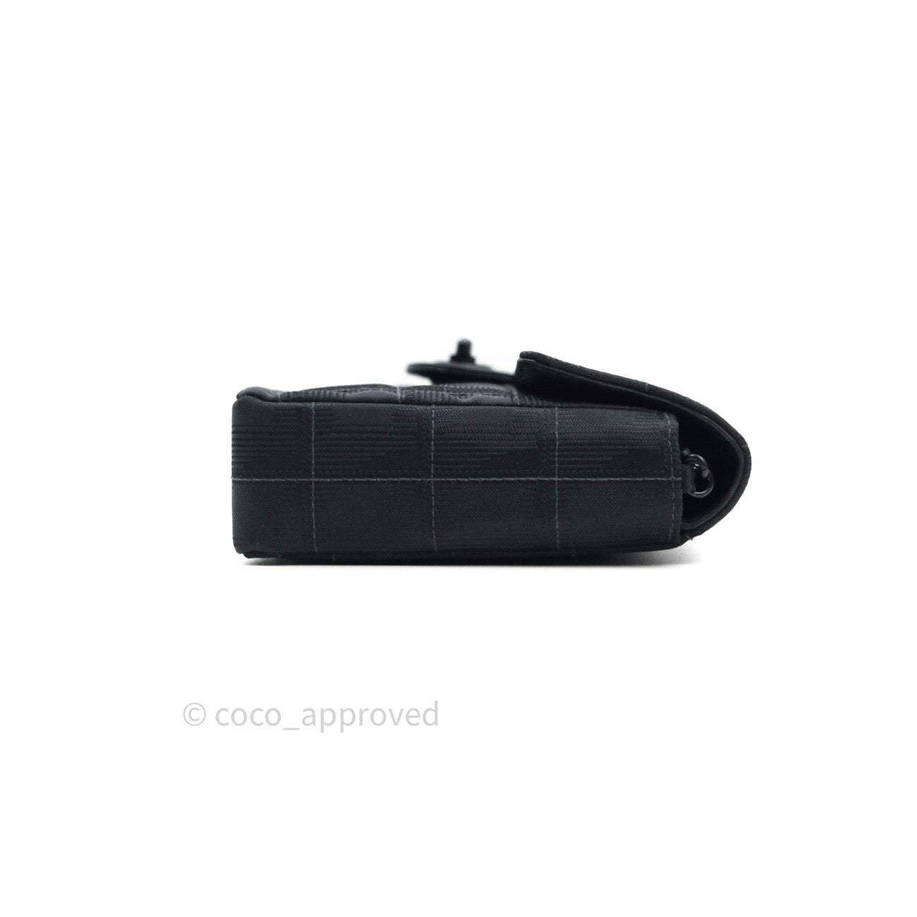 Chanel Denim So Black Camellia Clutch With Chain