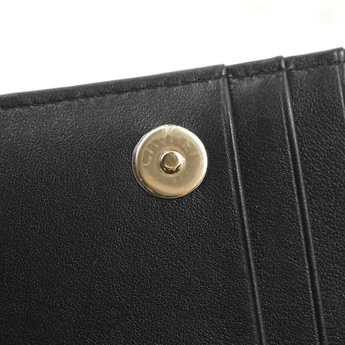Chanel Quilted Large Pearl Mini Wallet On Chain WOC Black Calfskin