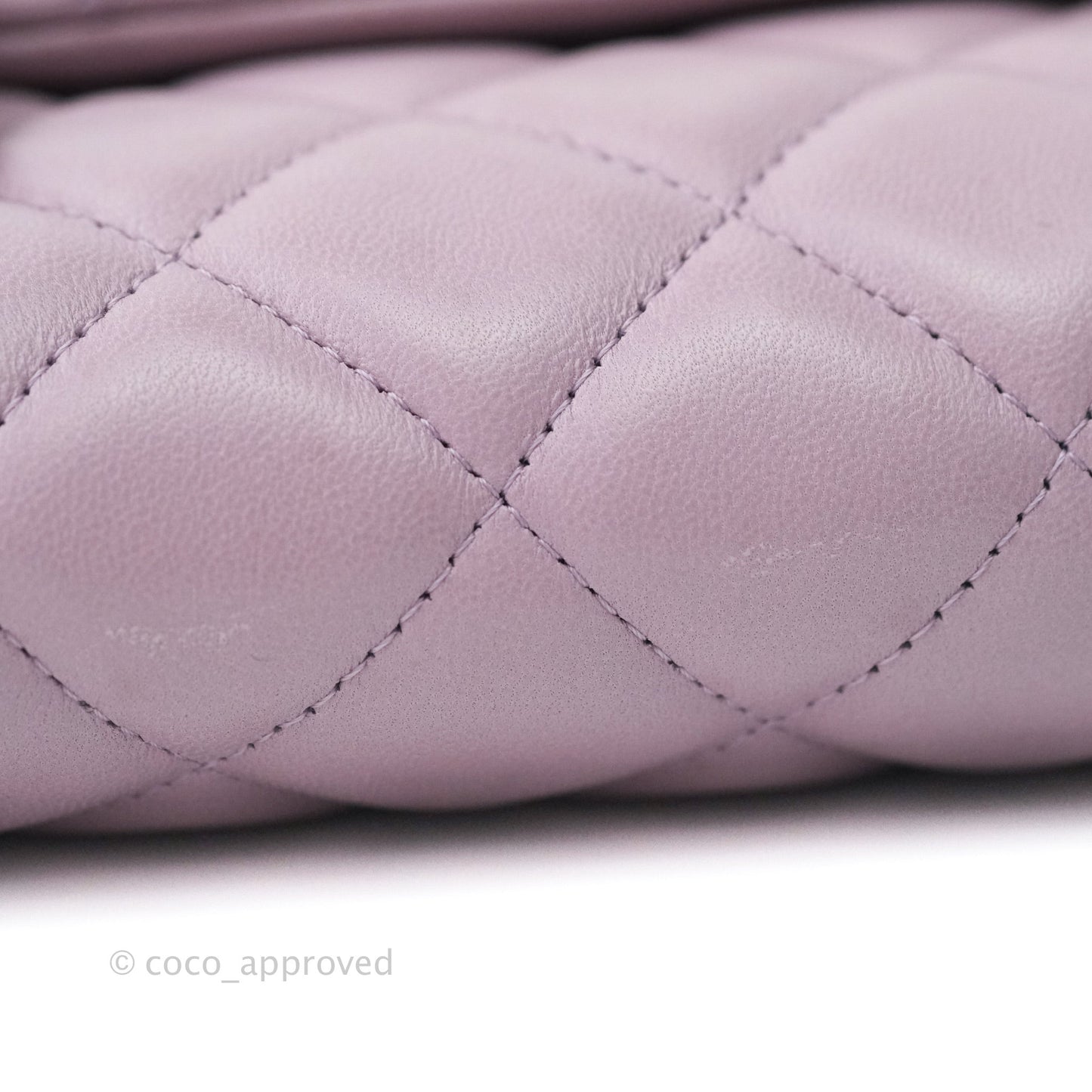 Chanel Quilted Clutch with Chain Lilac Pink Lambskin Silver Hardware
