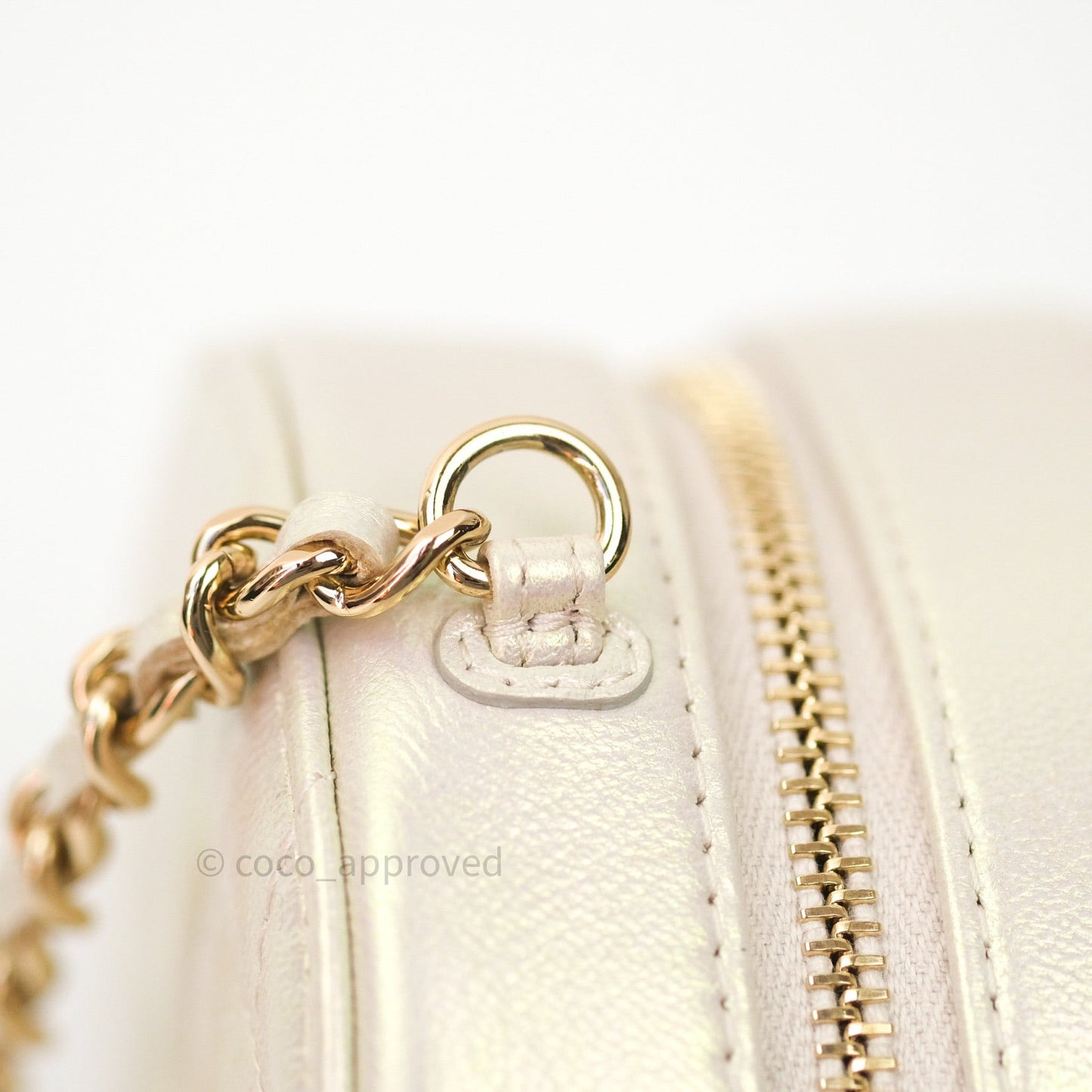 Chanel Round Circle Bag Iridescent Ivory Gold Hardware 20A