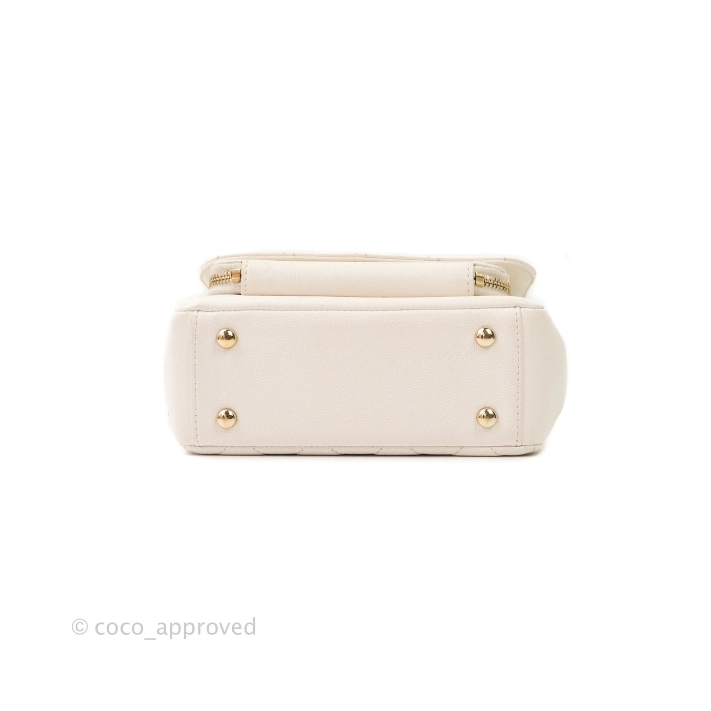 Chanel Quilted Small Business Affinity Flap Ivory Caviar Light Gold Hardware