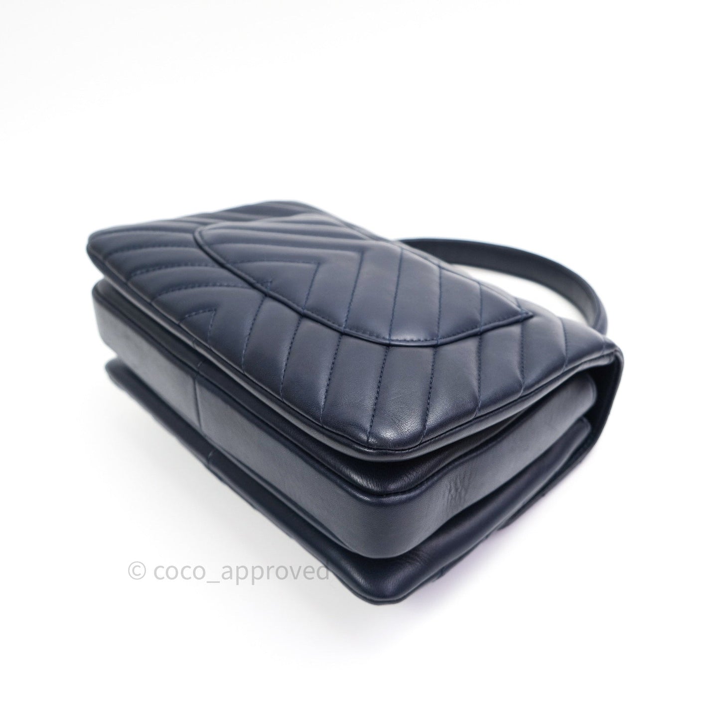Chanel Trendy CC Small Chevron Navy Lambskin Gold Hardware