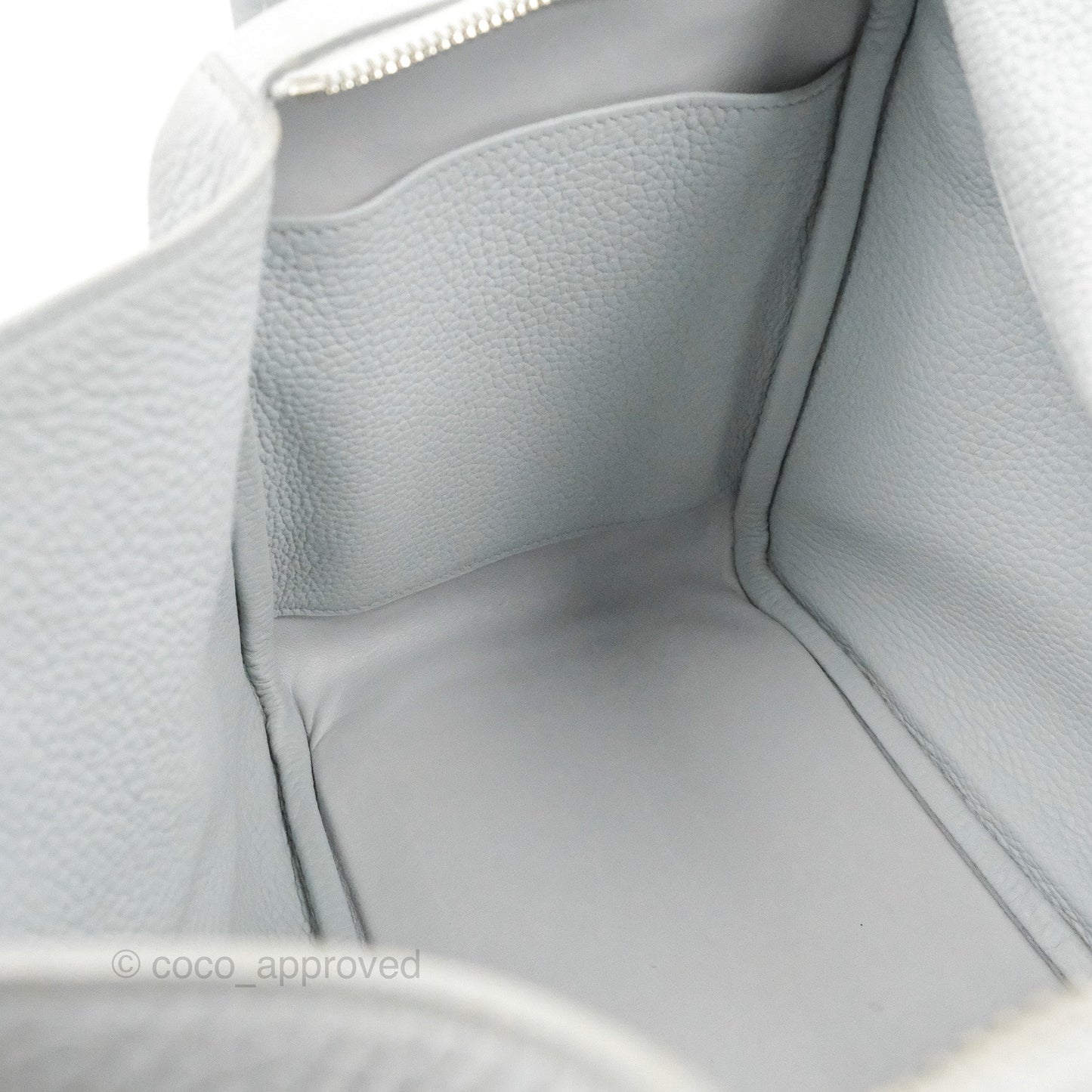 Hermès Lindy 30 Bleu Pale Clemence Palladium Hardware