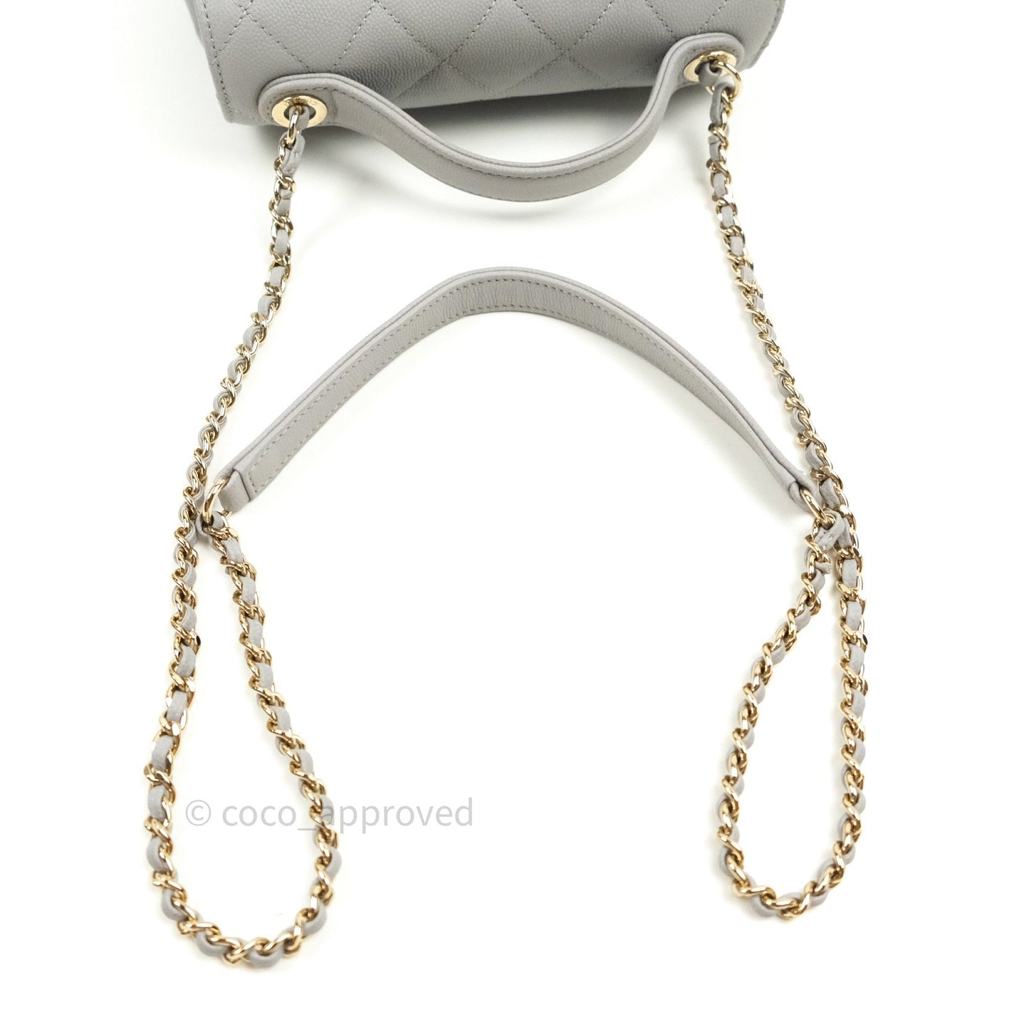 Chanel Caviar Quilted Small Business Affinity Flap Grey Light Gold Hardware