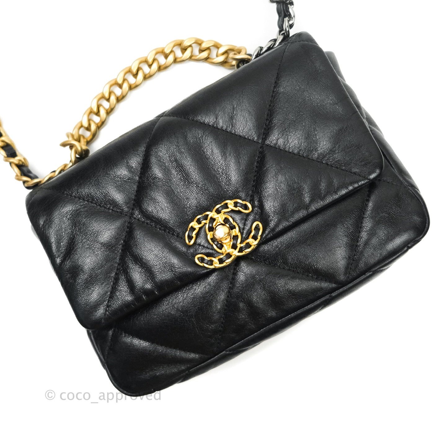 Chanel 19 Small Black Goatskin Mixed Hardware