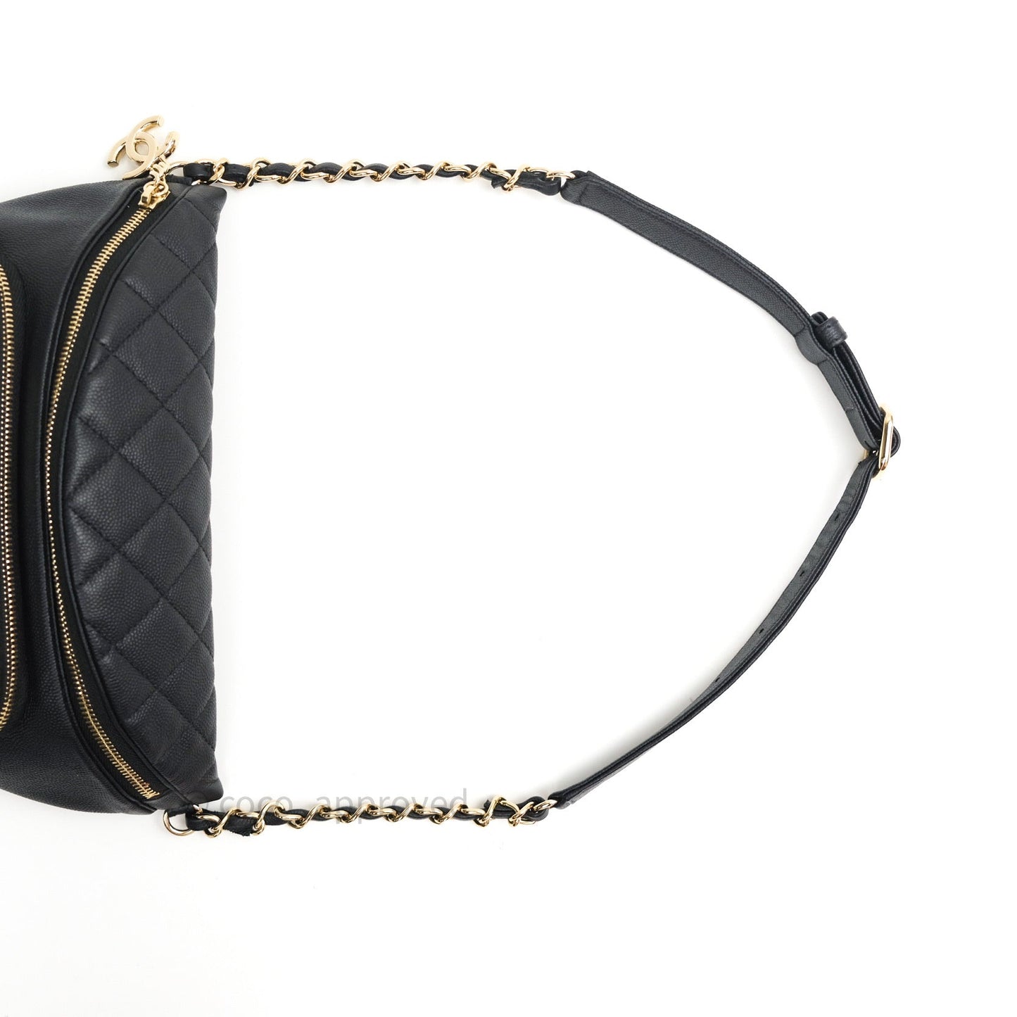 Chanel Quilted Business Affinity Waist Belt Bag Black Caviar Gold Hardware