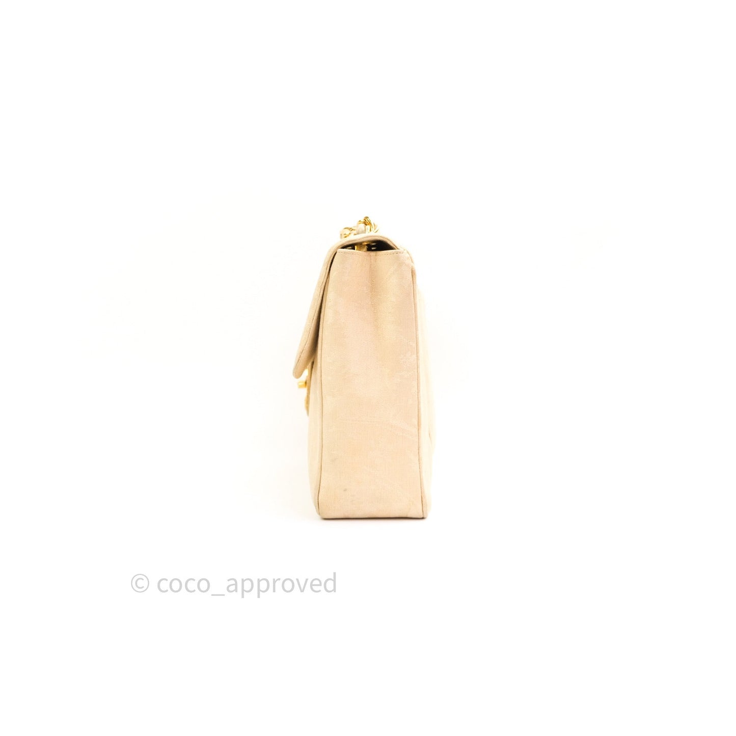 Chanel Vintage XL Jumbo Single Flap Gold Silk 24K Gold Hardware