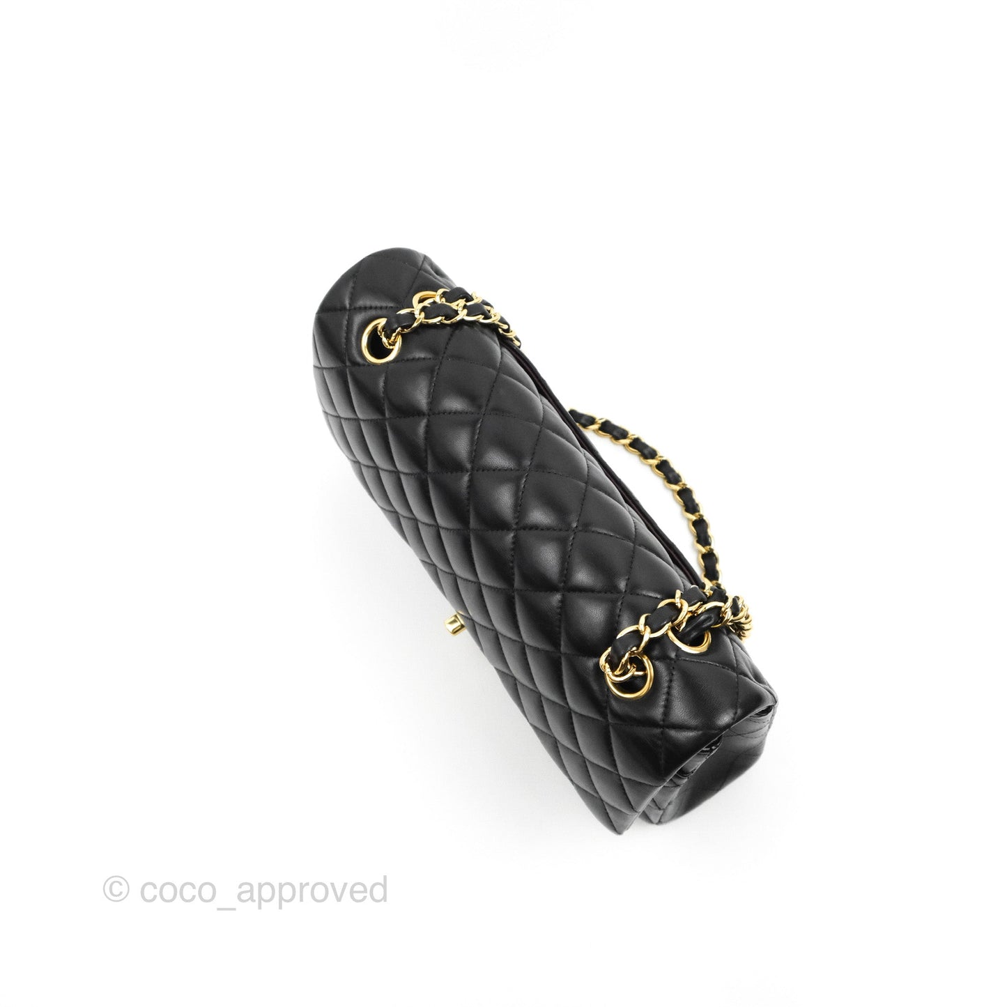 Chanel Classic M/L Medium Flap Quilted Black Lambskin Gold Hardware