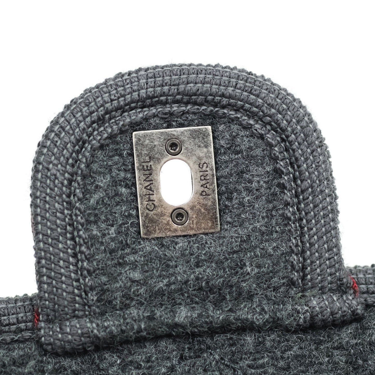 Chanel Jumbo Wool Flap Bag with Braid And Edelweiss in Grey