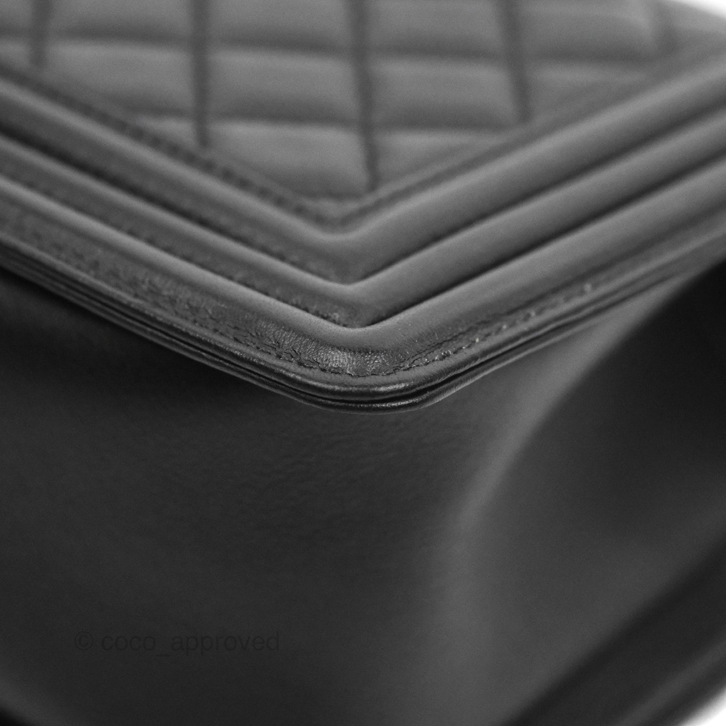 Chanel Quilted Medium Boy Black Calfskin Ruthenium Hardware