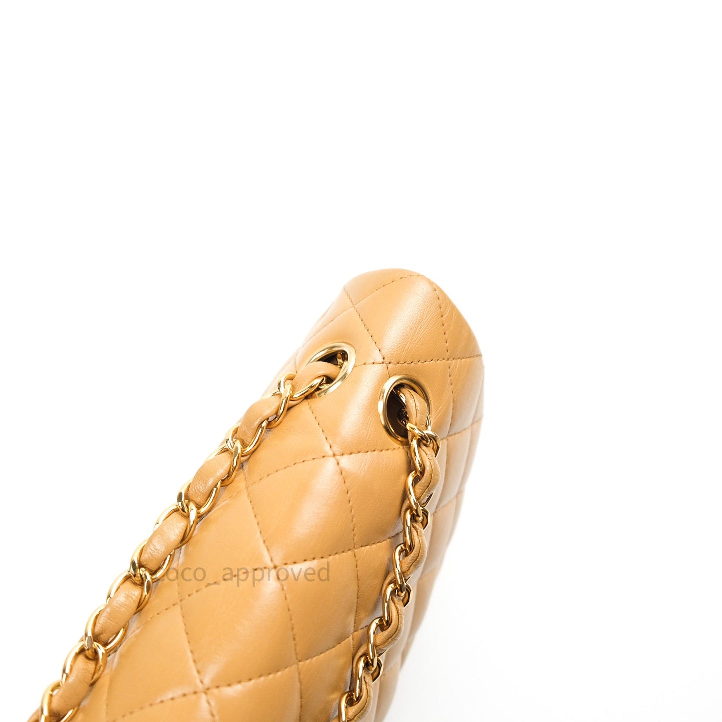 Chanel Vintage Classic M/L Beige Lambskin 24K Gold Hardware