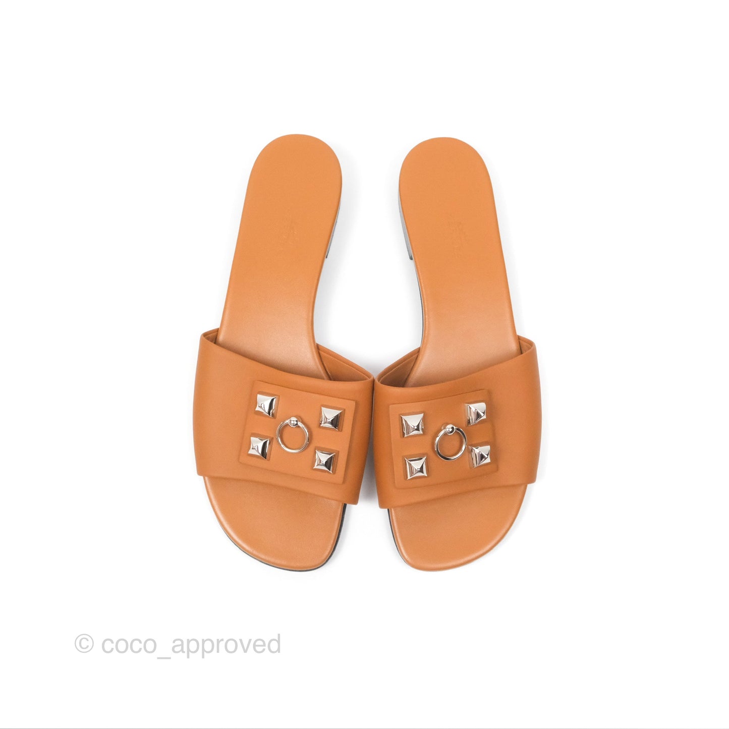 Hermès Dune Sandal Gold 37 Palladium Hardware Size 39.5