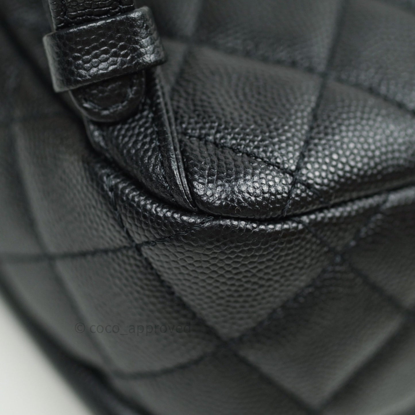 Chanel Quilted Small CC Day Backpack Black Caviar Light Gold Hardware