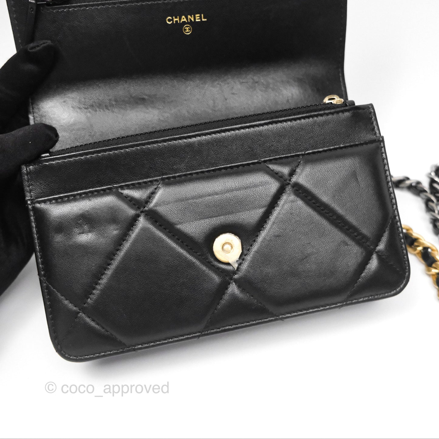 Chanel 19 Wallet on Chain WOC Black Mixed Hardware
