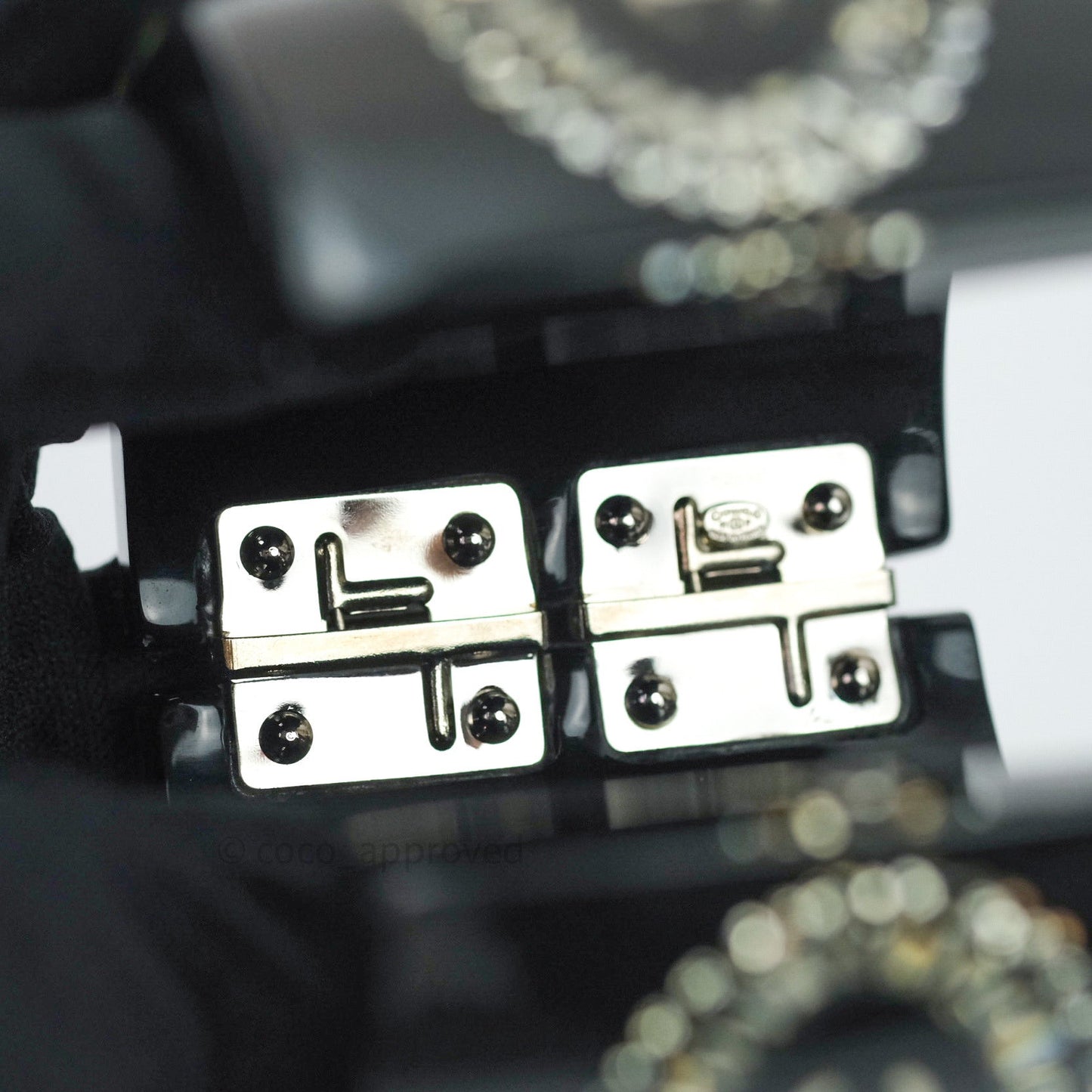Chanel Resin Strass CC Crystal Cuff Black