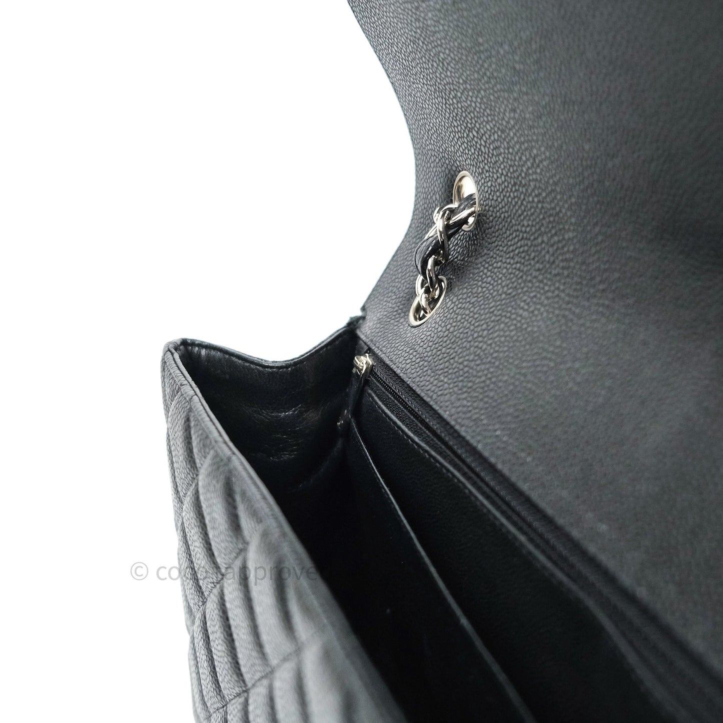 Chanel Classic Maxi Single Flap Quilted Black Caviar Silver Hardware