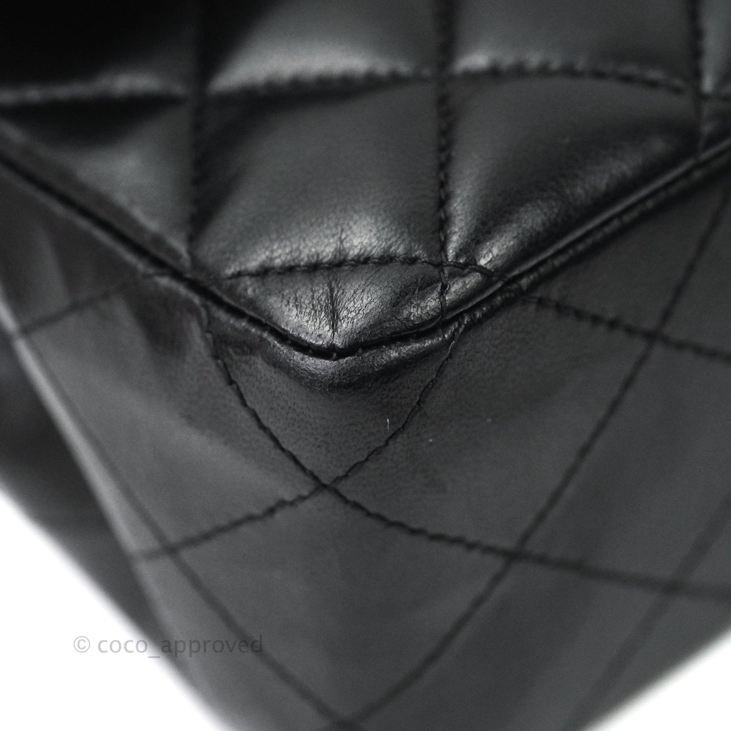 Chanel Classic M/L Medium Double Flap Bag Black Lambskin Gold Hardware