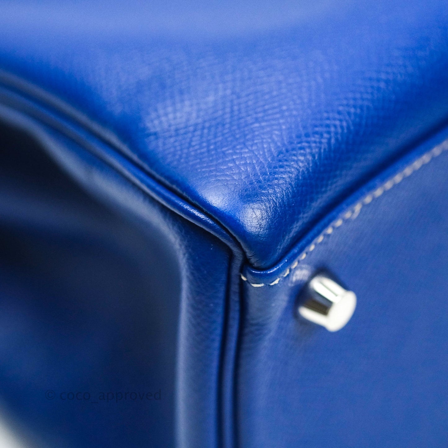 Hermès Kelly 32 Bleu Electrique Epsom Palladium Hardware