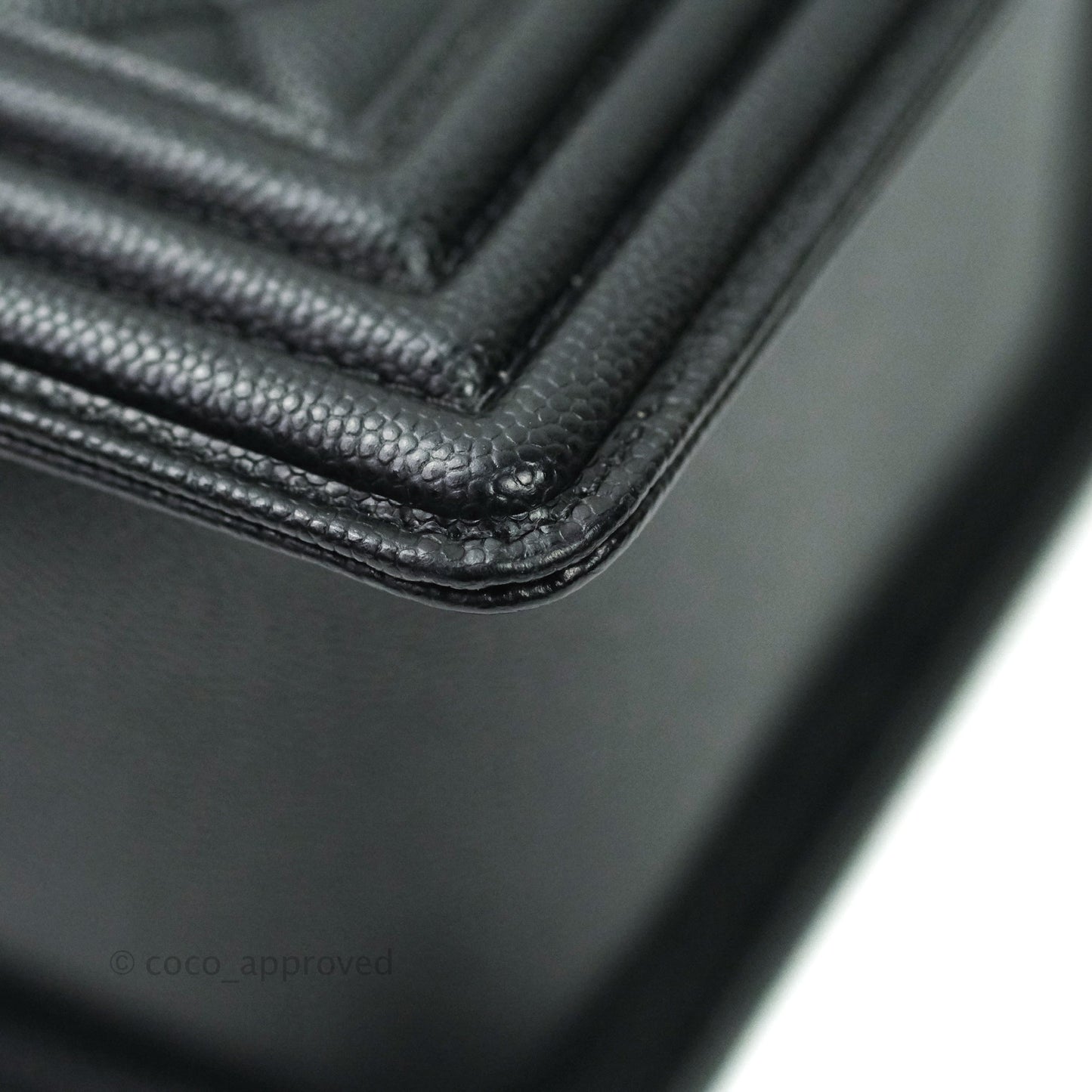 Chanel Boy New Medium Quilted Black Caviar Ruthenium Hardware