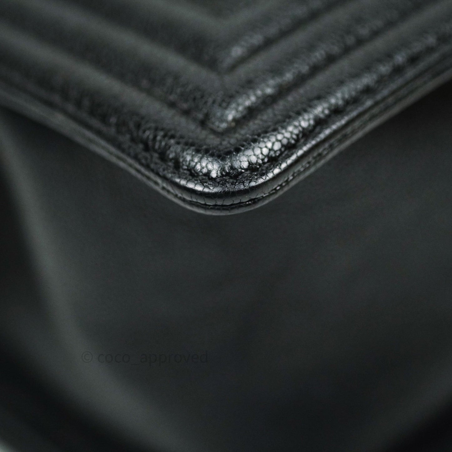 Chanel Boy Chevron Medium Black Caviar Gold Hardware