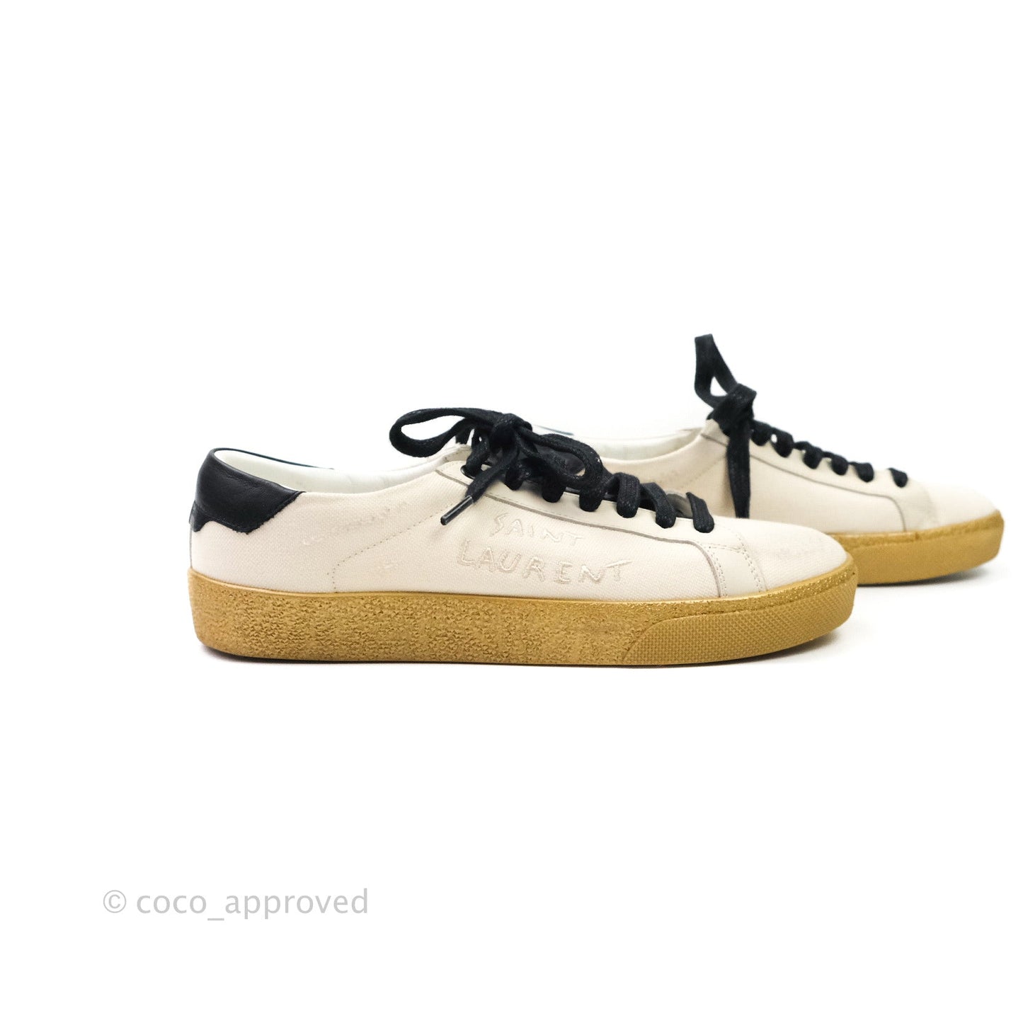 Saint Laurent Court Classic Worn-Look Sneakers⁣ Size 36.5