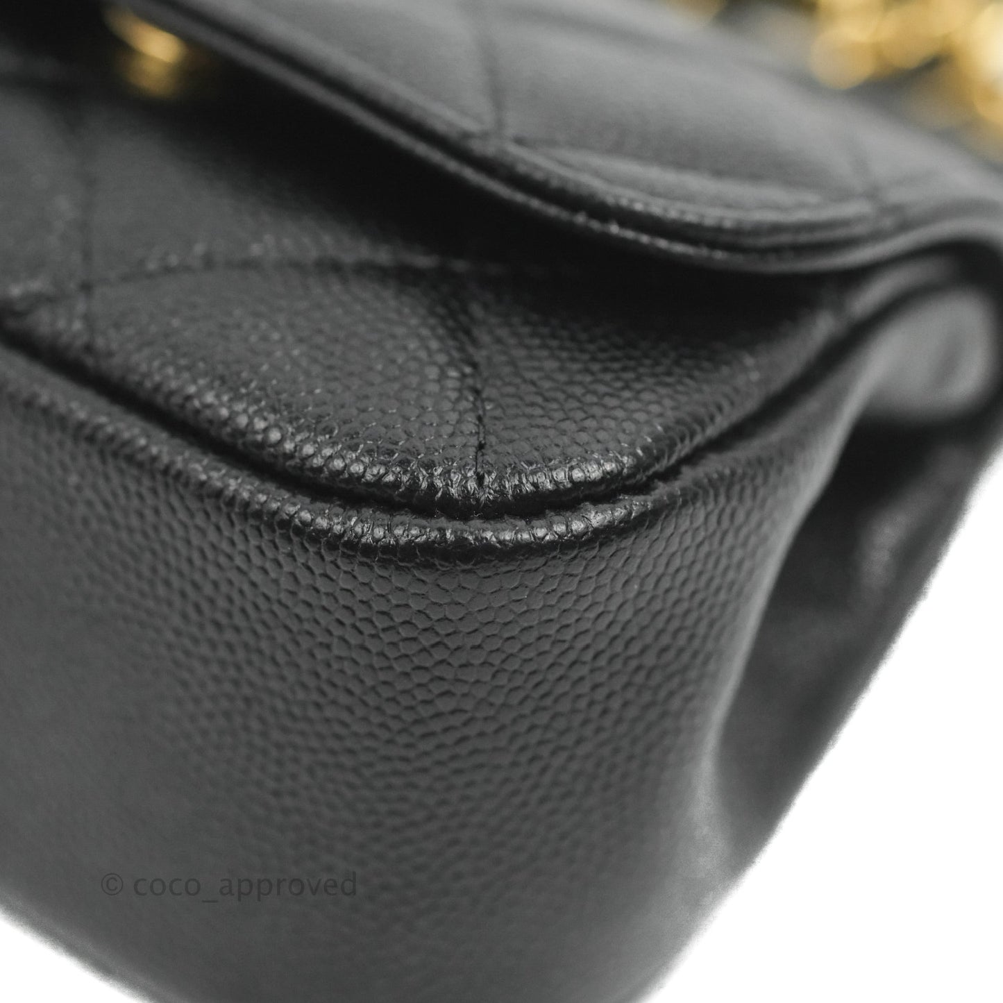Chanel Clutch with Chain Black Caviar Gold Hardware 22K