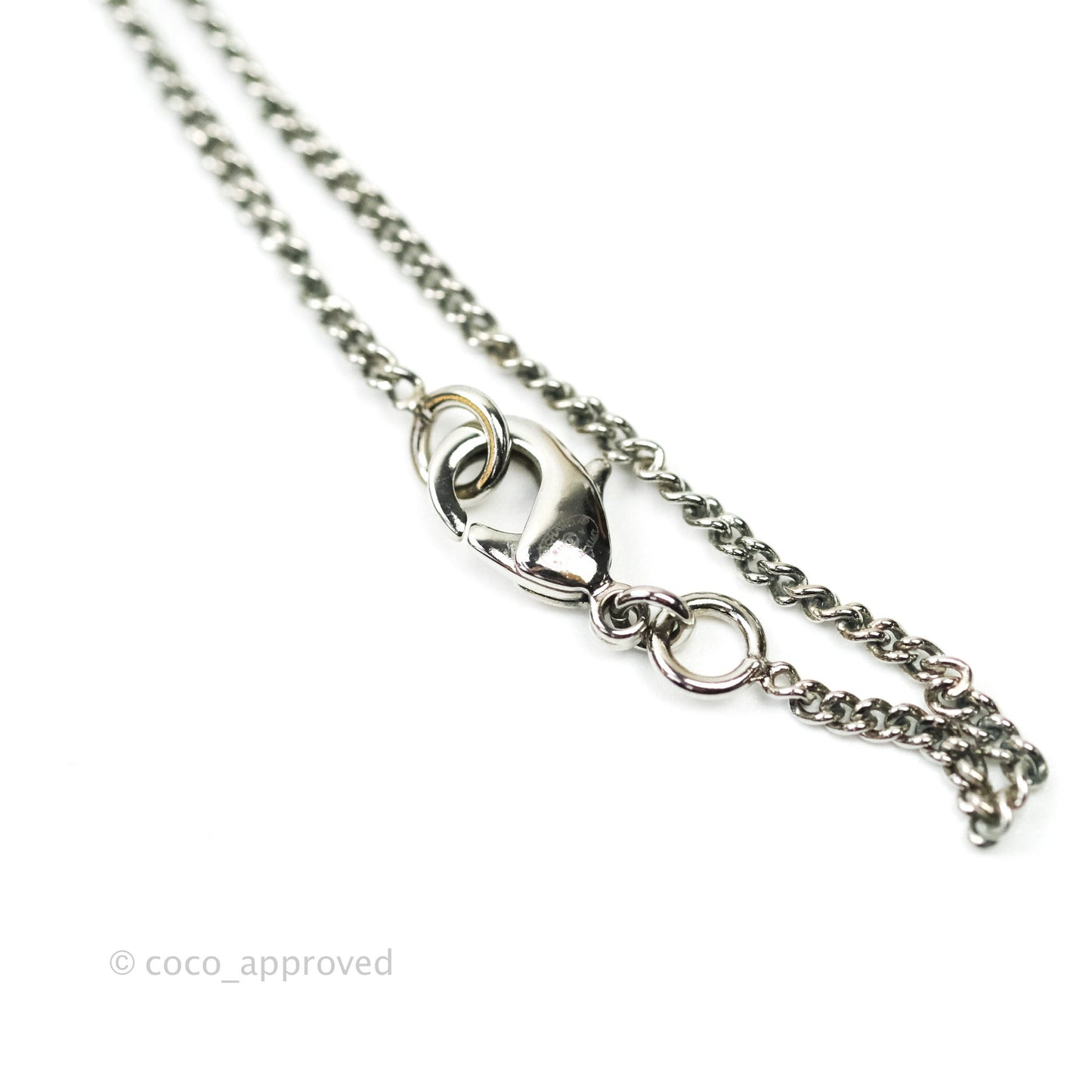 Chanel CC Crystal Necklace Silver Tone 11V