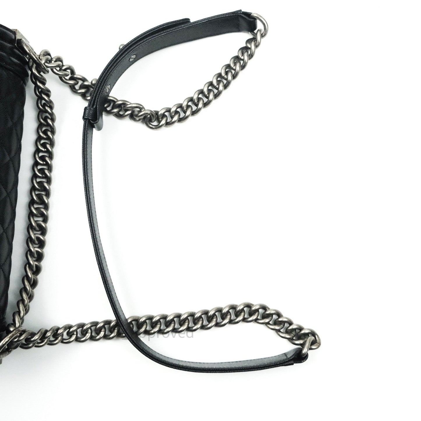 Chanel Boy Quilted Medium Black Caviar Ruthenium Hardware