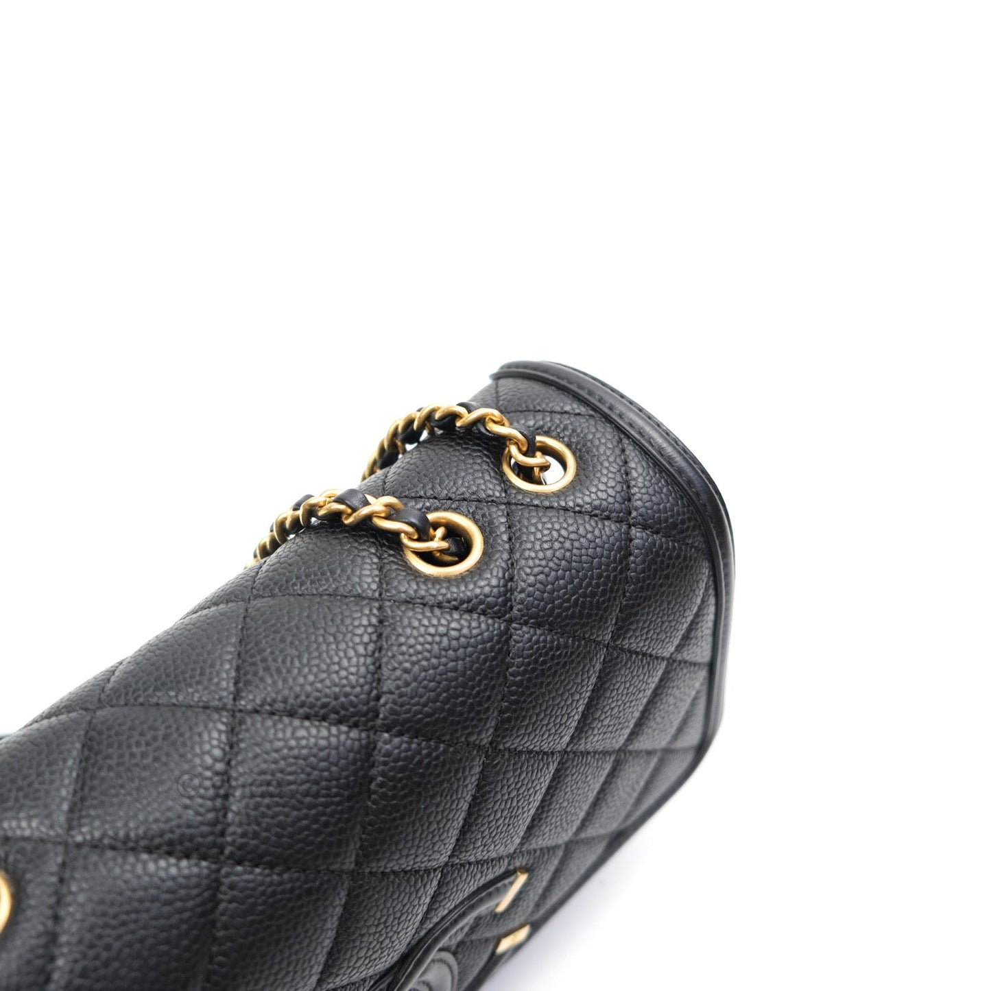 Chanel Quilted Small CC Filigree Flap Black Caviar
