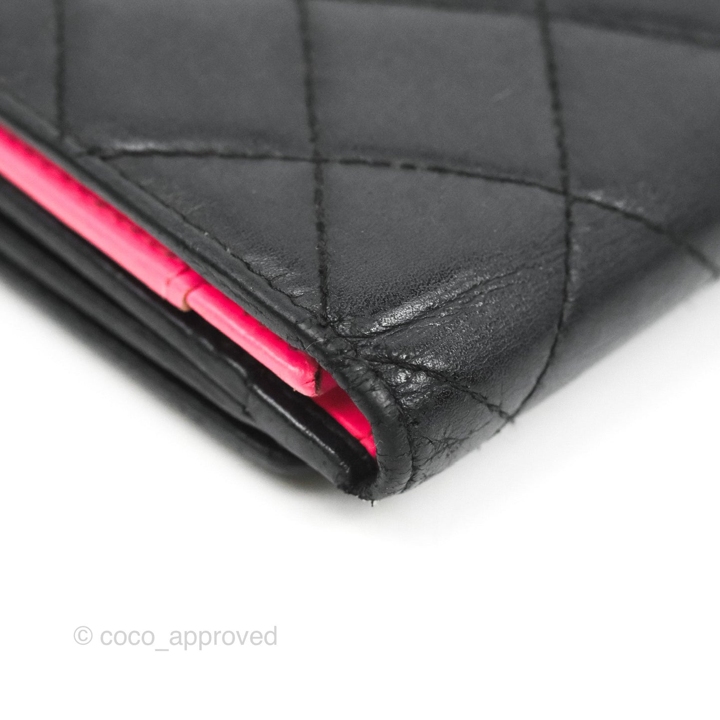 Chanel Quilted Cambon Ligne Flap Wallet Black Lambskin Patent