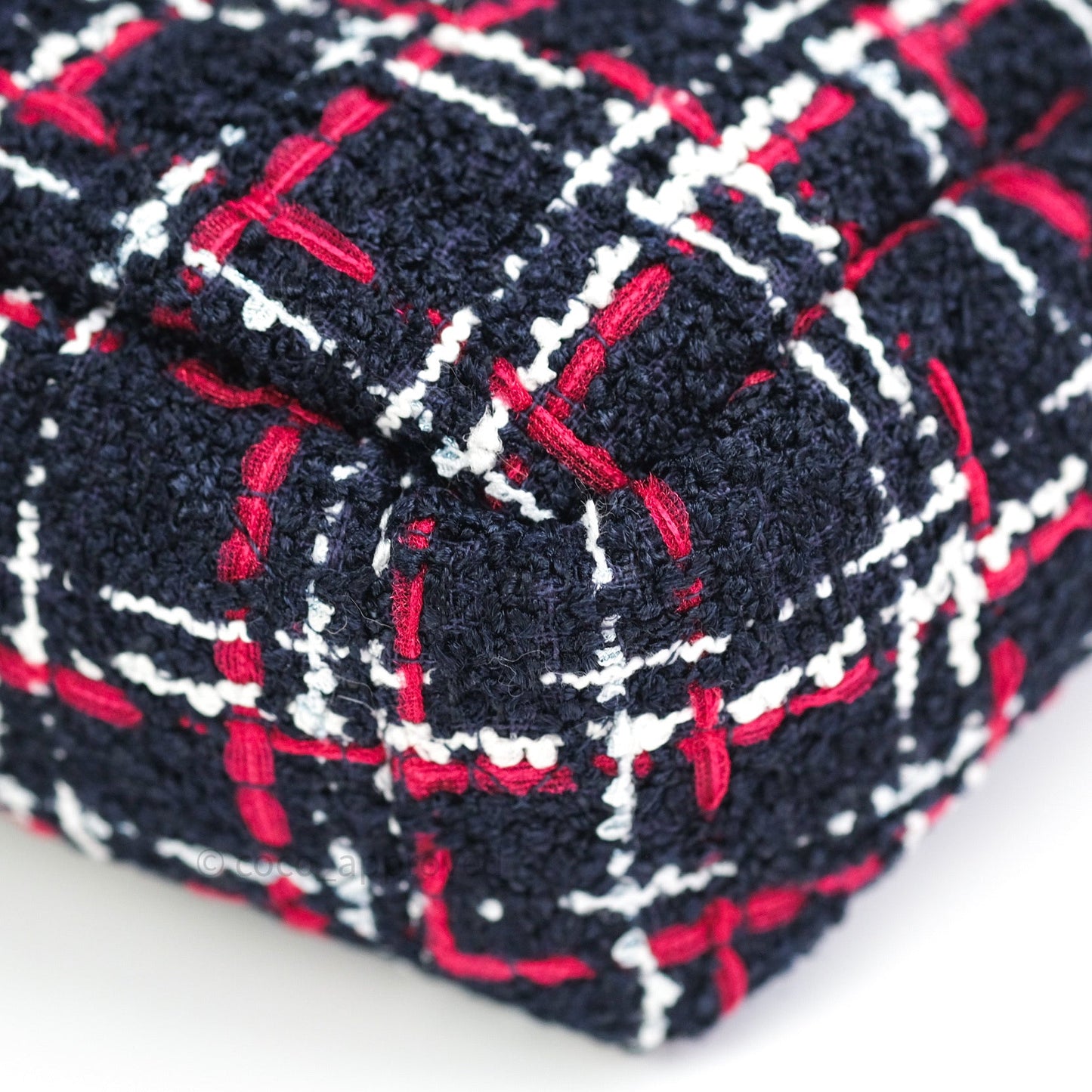 Chanel 19 Small Tweed Red Navy Mixed Hardware