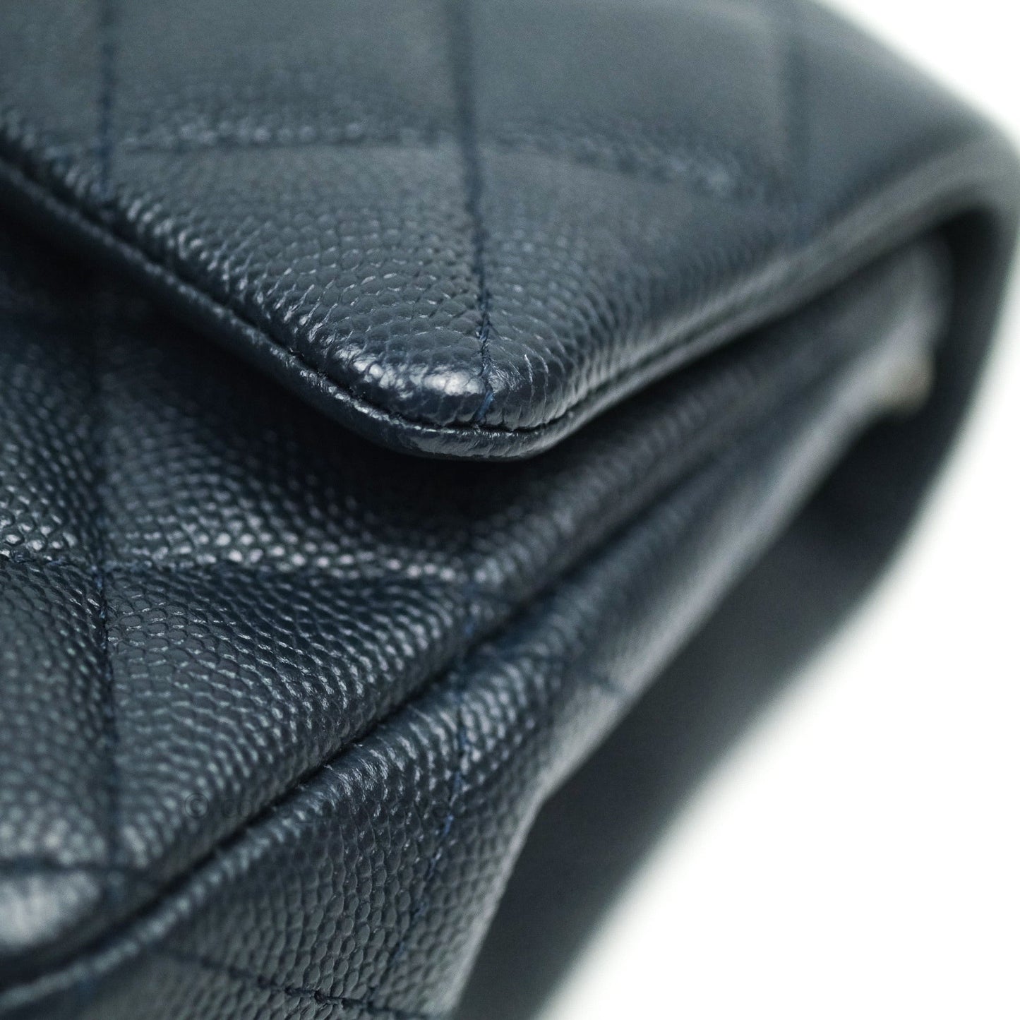 Chanel Quilted Mini Rectangular Navy Caviar Silver Hardware