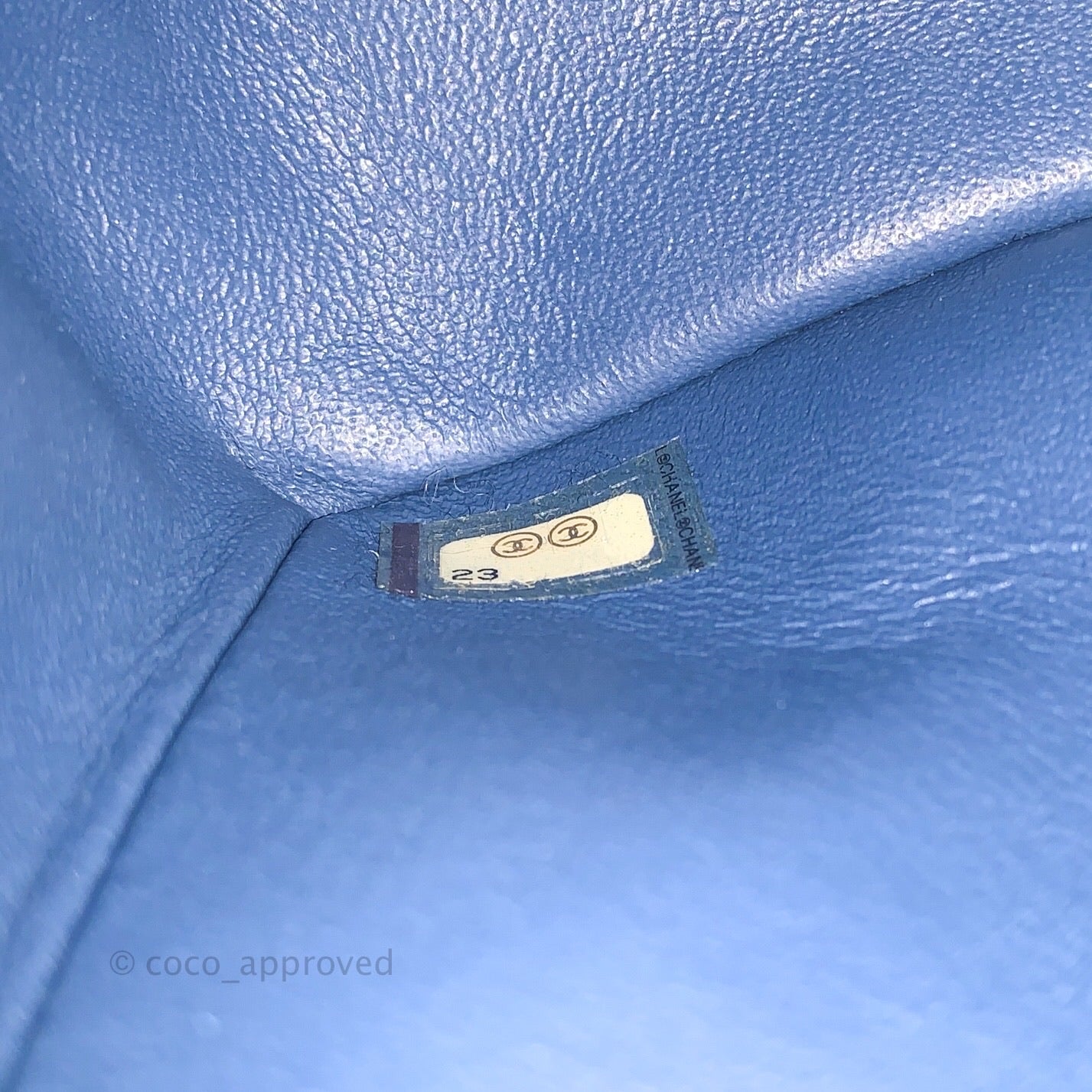 Chanel Classic Chevron M/L Medium Double Flap Blue Caviar Silver Hardware
