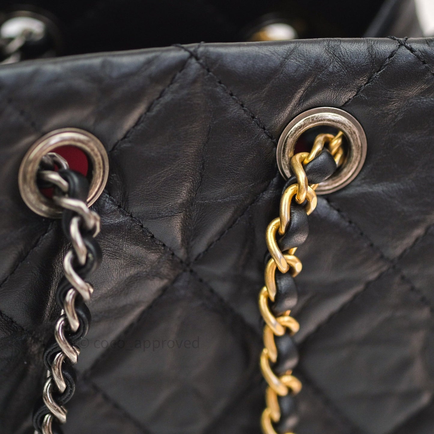Chanel Gabrielle Backpack Black Aged Calfskin Small Black