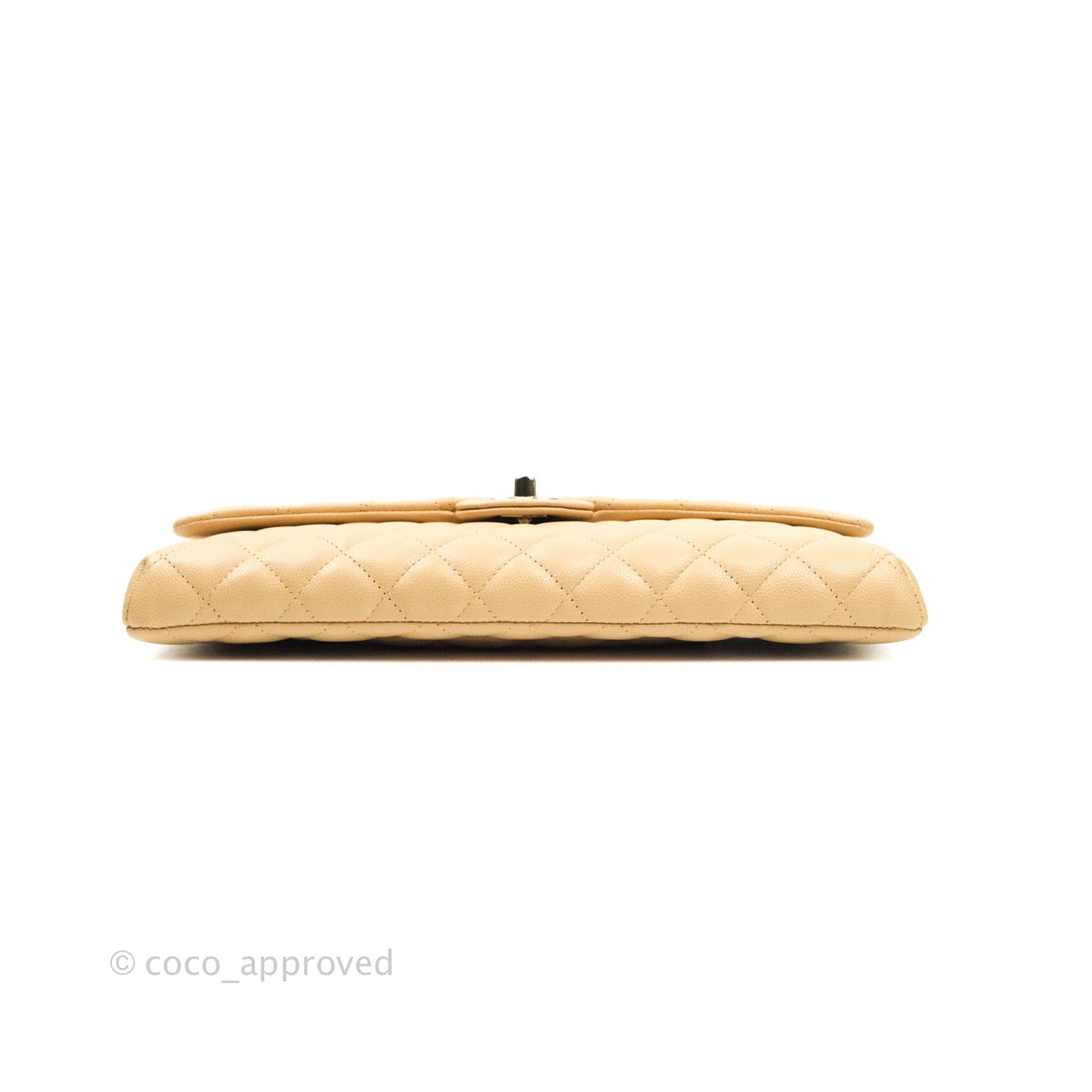Chanel Timeless Clutch Beige Caviar Gold Hardware