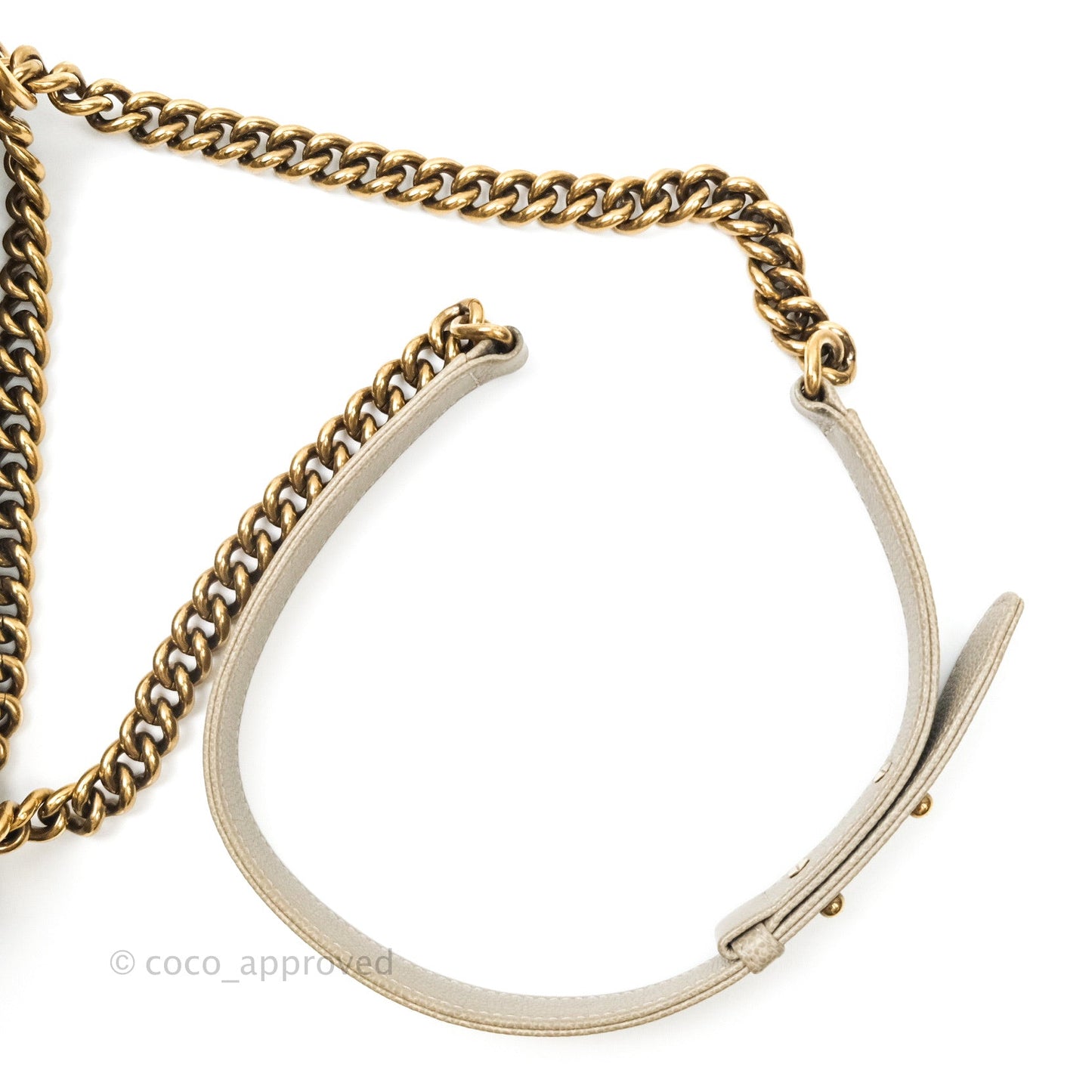 Chanel Boy Quilted Medium Taupe Grey Caviar Gold Hardware 14B