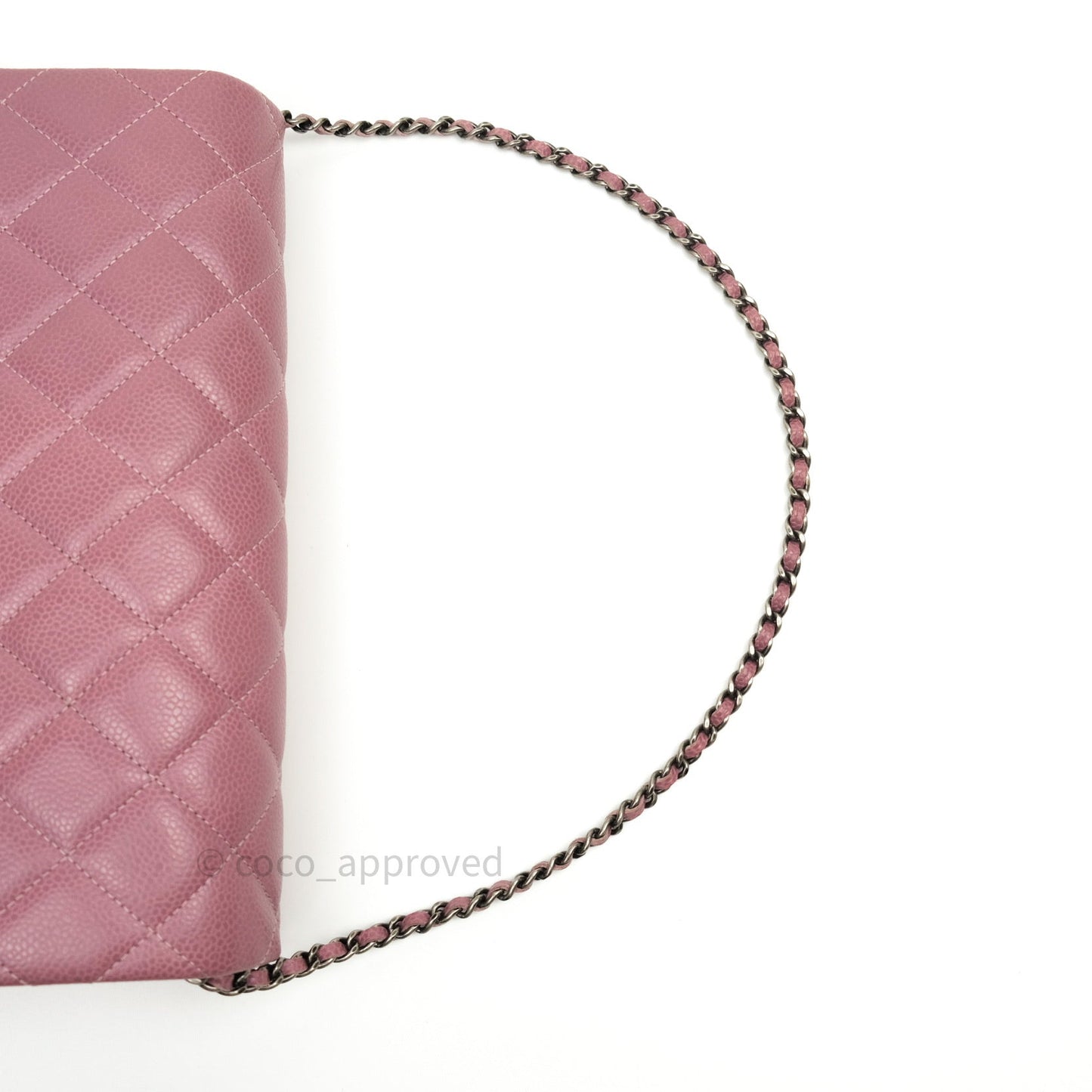 Chanel Quilted Clutch with Chain Pink Mauve Ruthenium Hardware