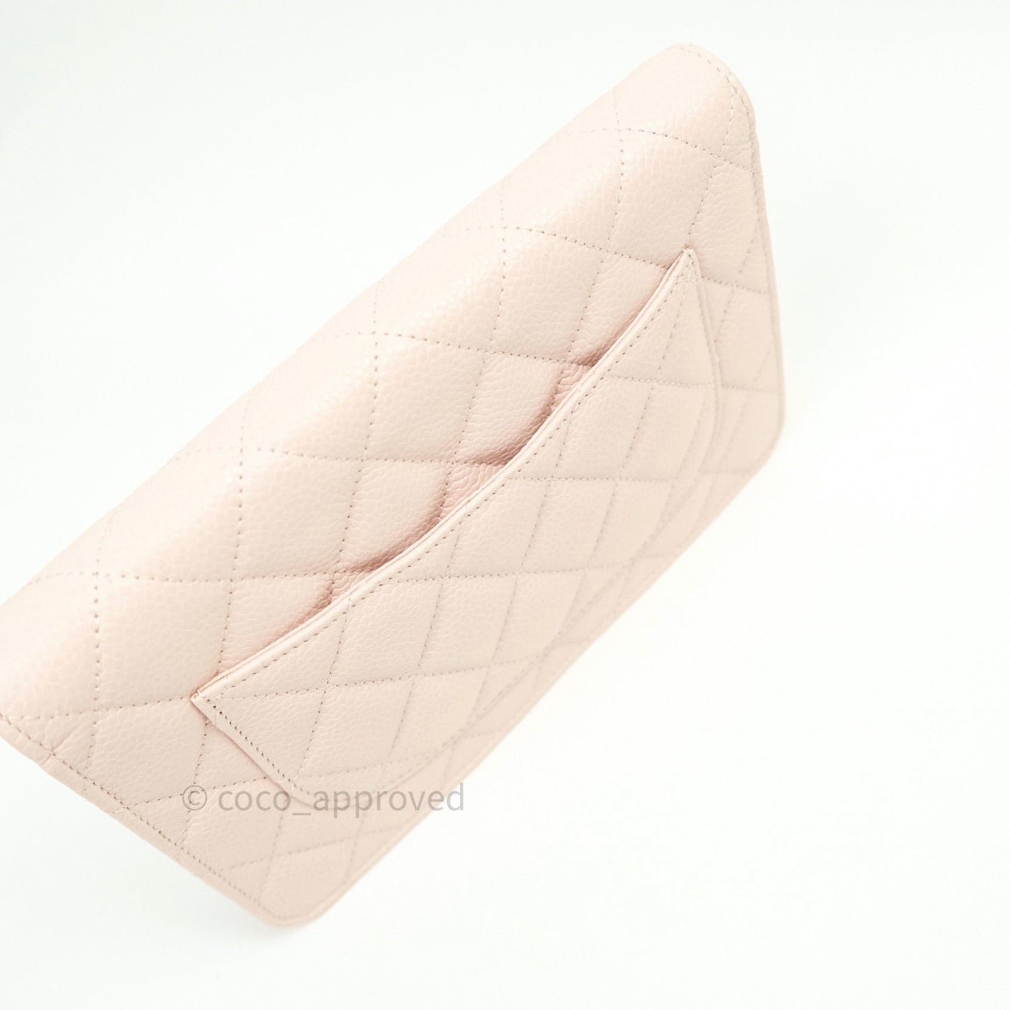 Chanel Quilted Wallet on Chain WOC Sakura Pink Caviar Silver Hardware