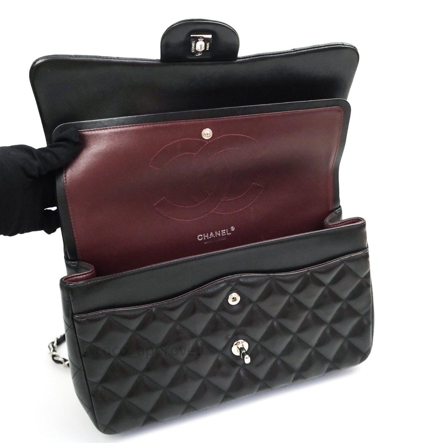 Chanel Jumbo Double Flap Black Lambskin Silver Hardware⁣⁣