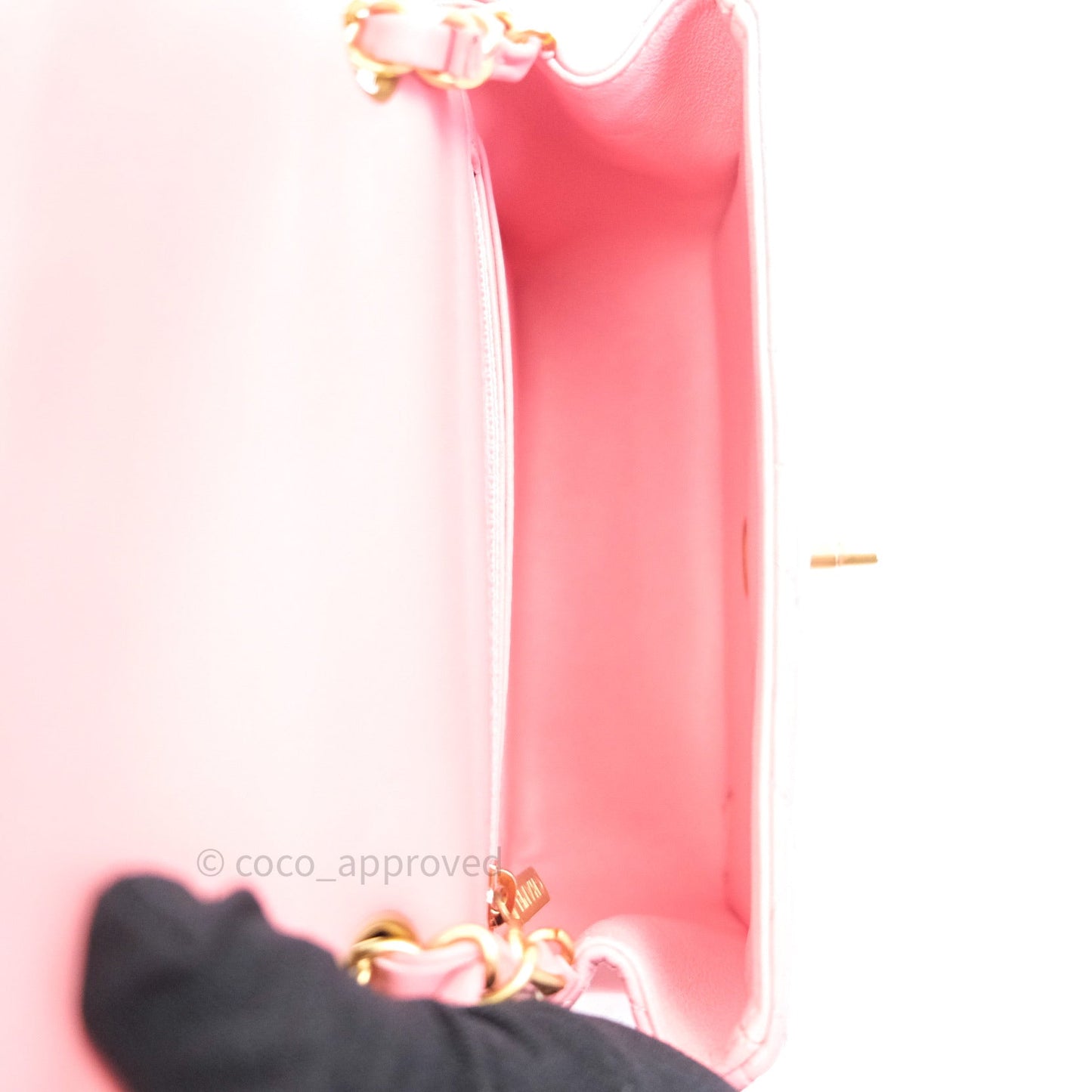 Chanel Mini Square Pink Quilted Lambskin Gold Hardware