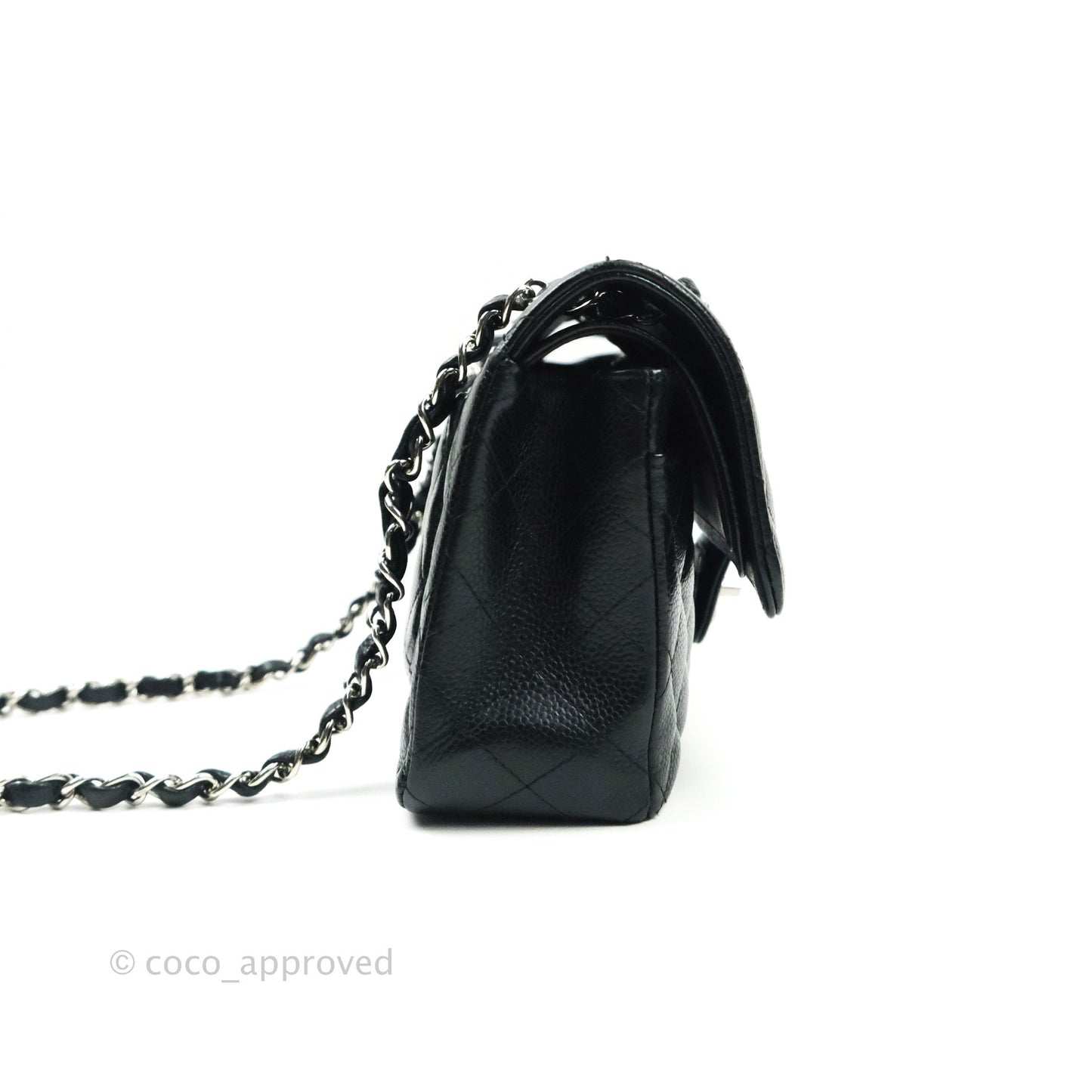Chanel Classic Small S/M Flap Black Caviar Silver Hardware