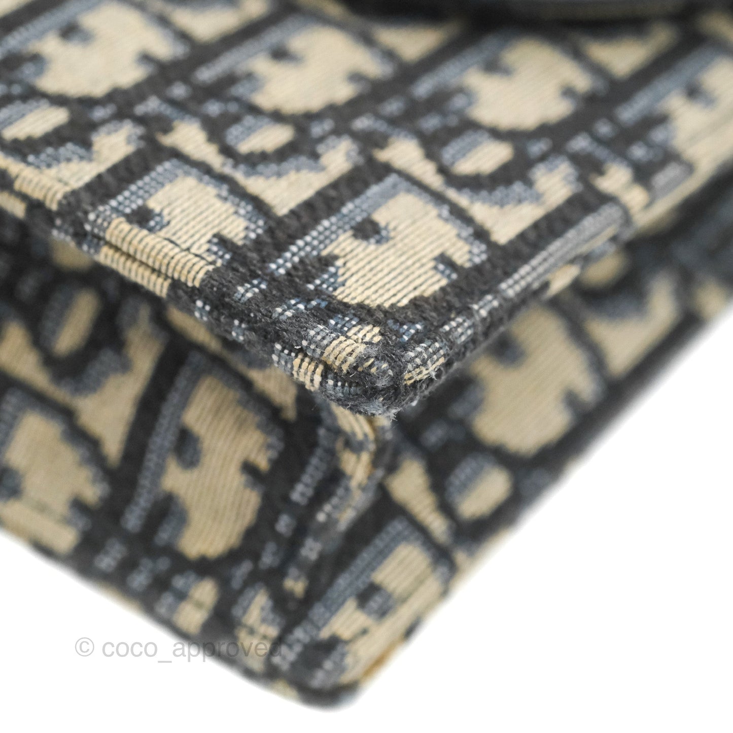 Christian Dior Saddle Chain Pouch Navy Oblique Jacquard