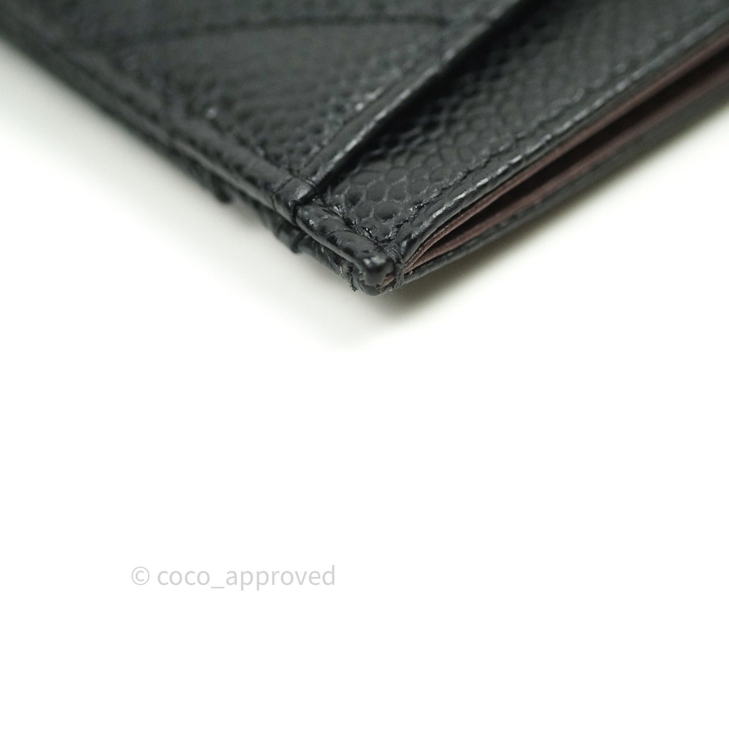 Chanel Black Classic Caviar Flat Card Holder Silver Hardware