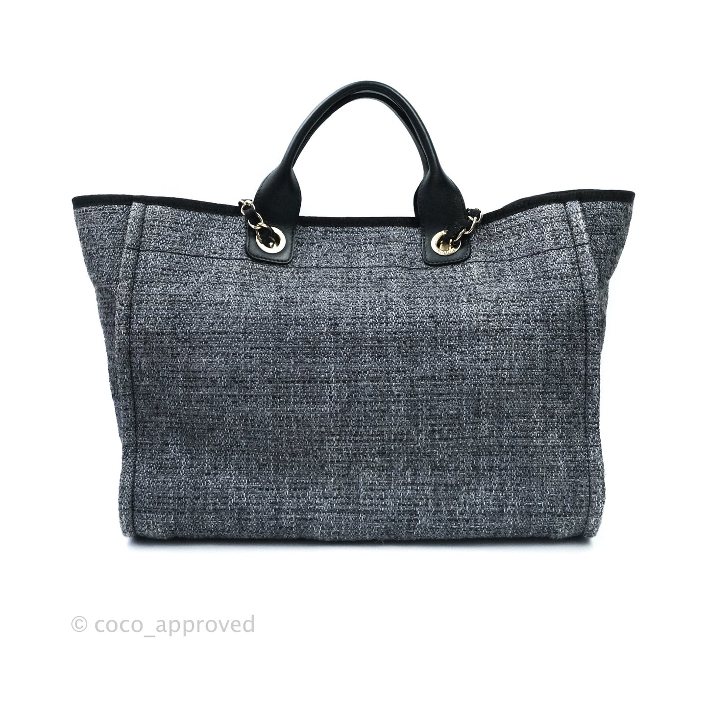 Chanel Large Deauville Charcoal Grey Canvas
