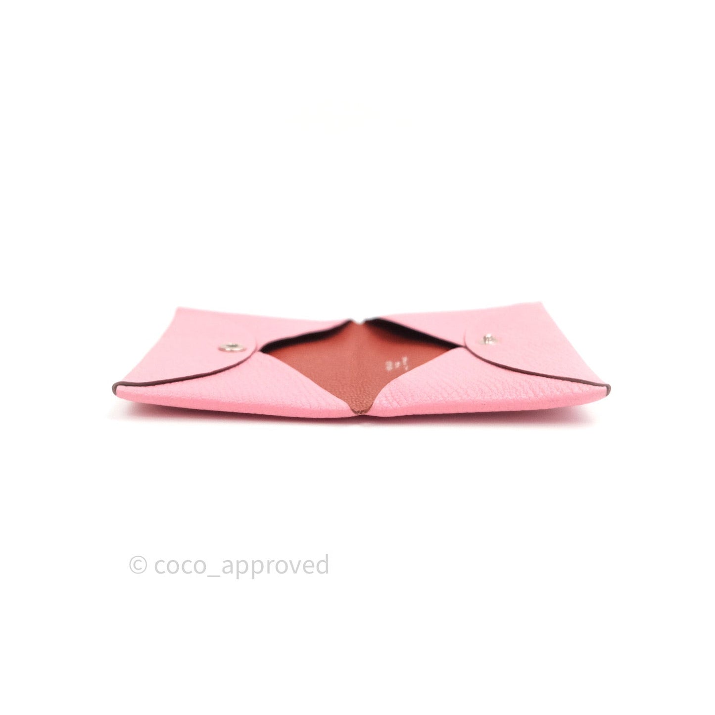 Hermès Bastia Coin Purse Rose Confetti and Brique Chèvre Mysore Leather