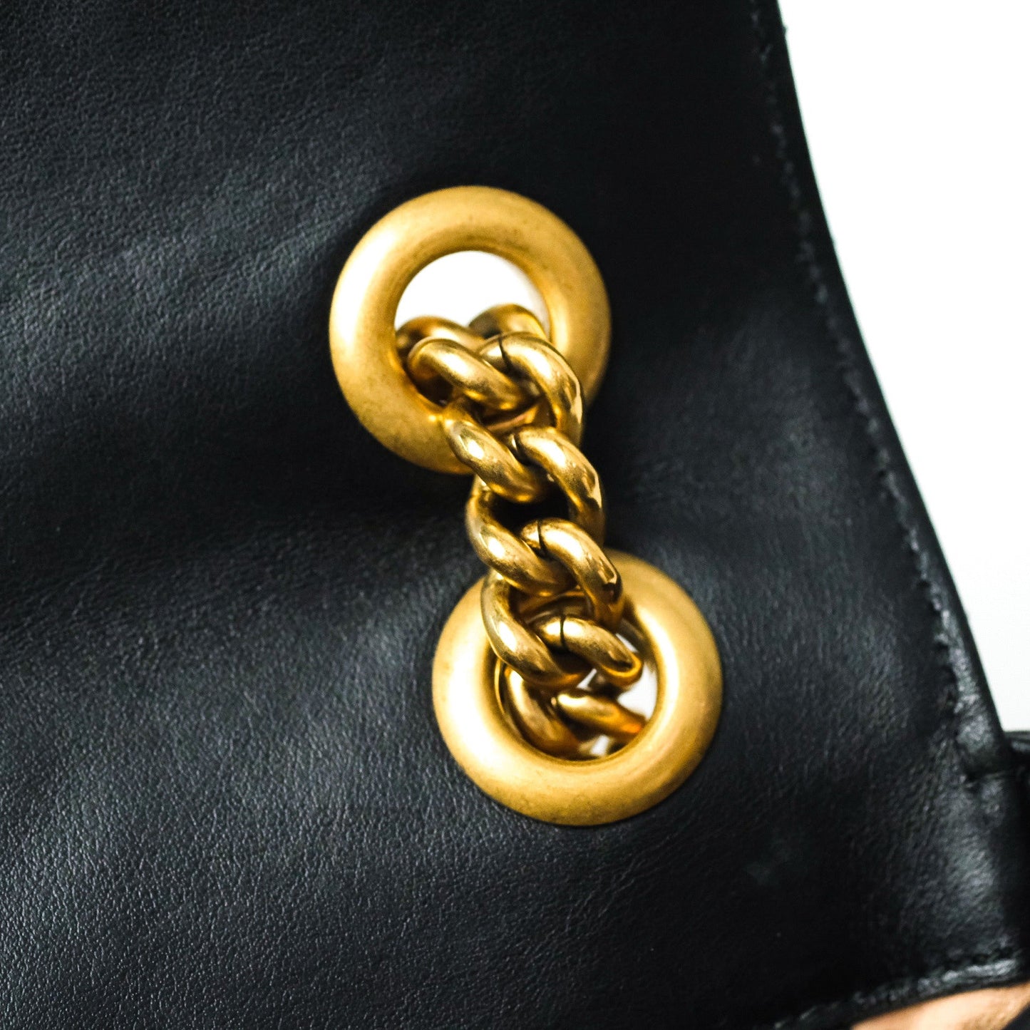 Gucci Small Marmont Black Calfskin Gold Hardware