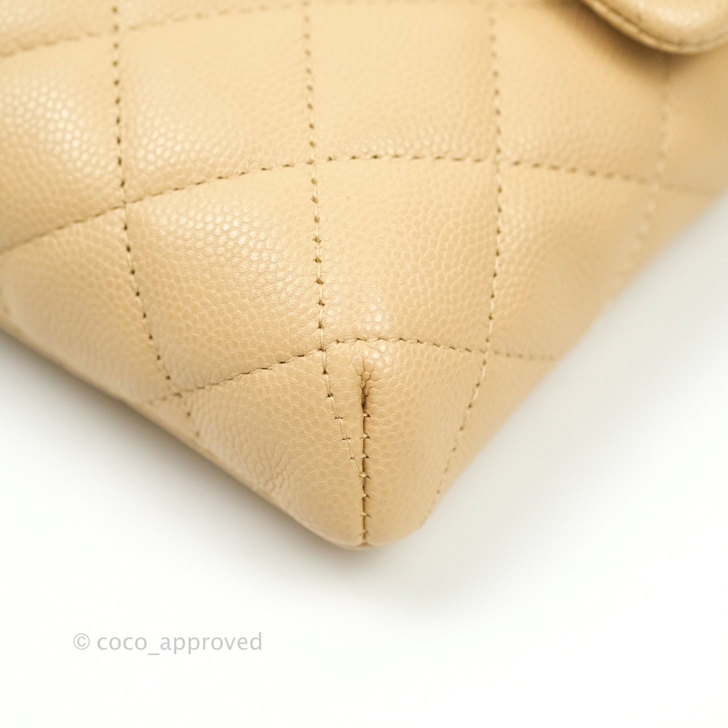 Chanel Timeless Clutch Beige Caviar Gold Hardware
