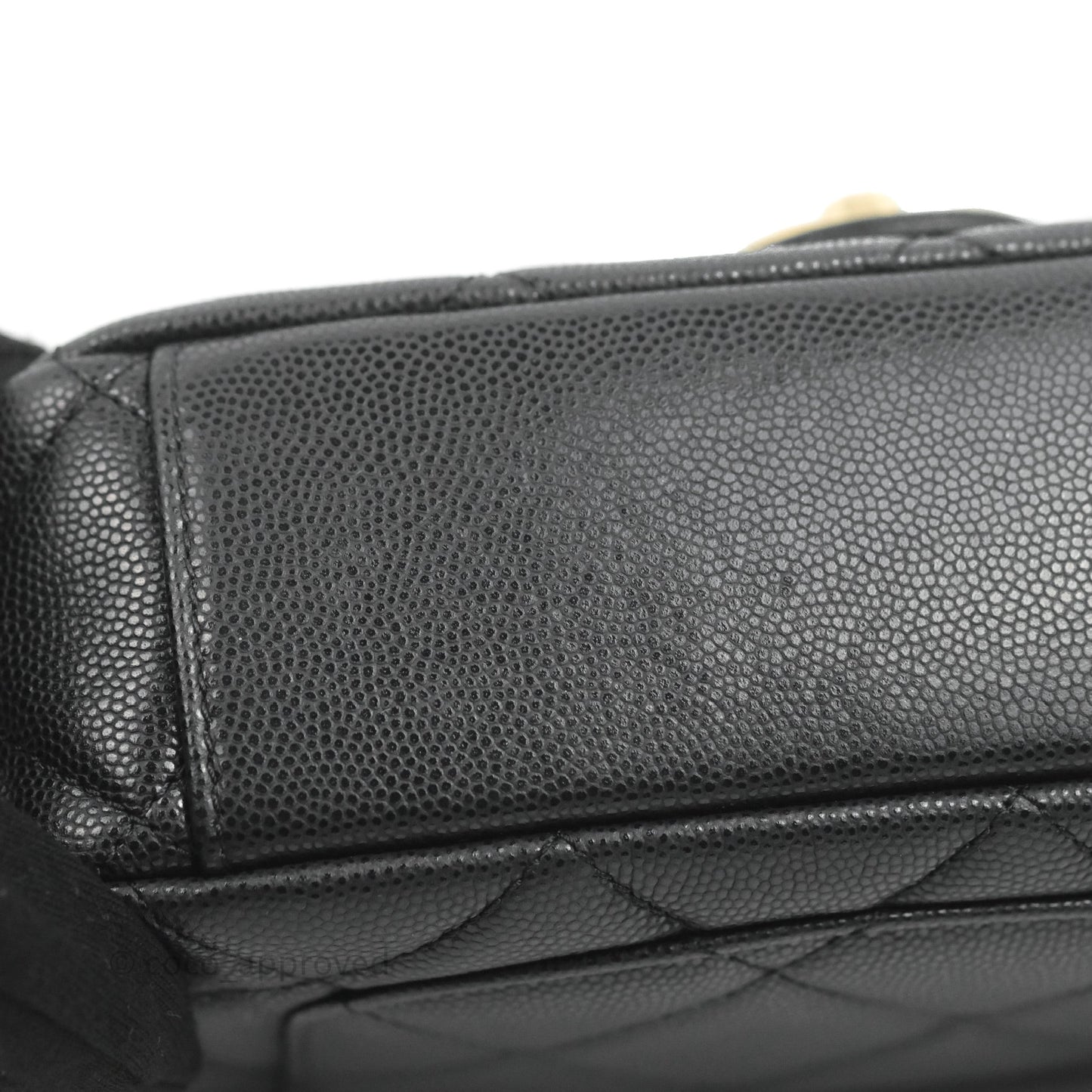 Chanel Small Flap with Coin Charm Black Caviar Aged Gold Hardware 22A