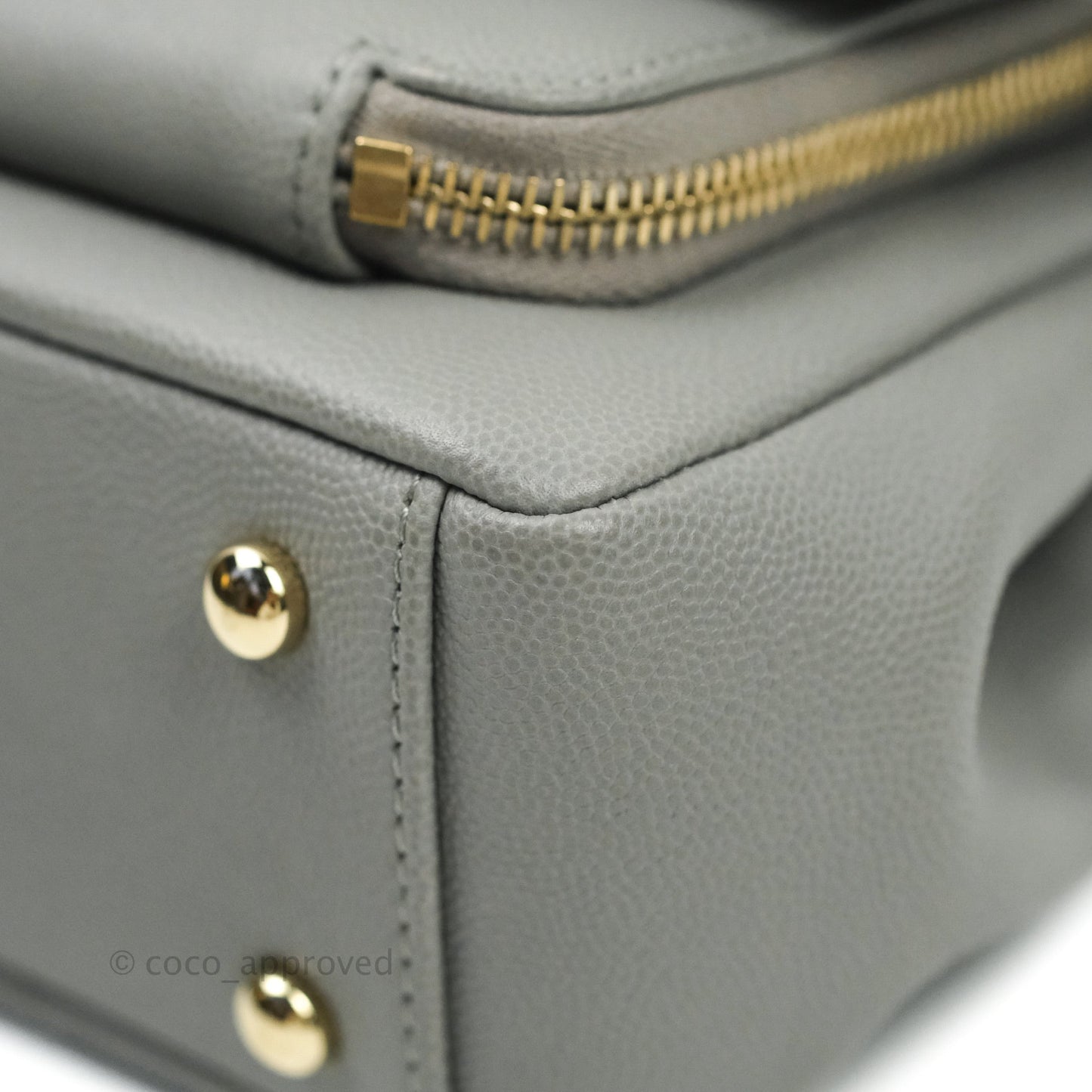 Chanel Quilted Small Business Affinity Flap Grey Caviar Light Gold Hardware