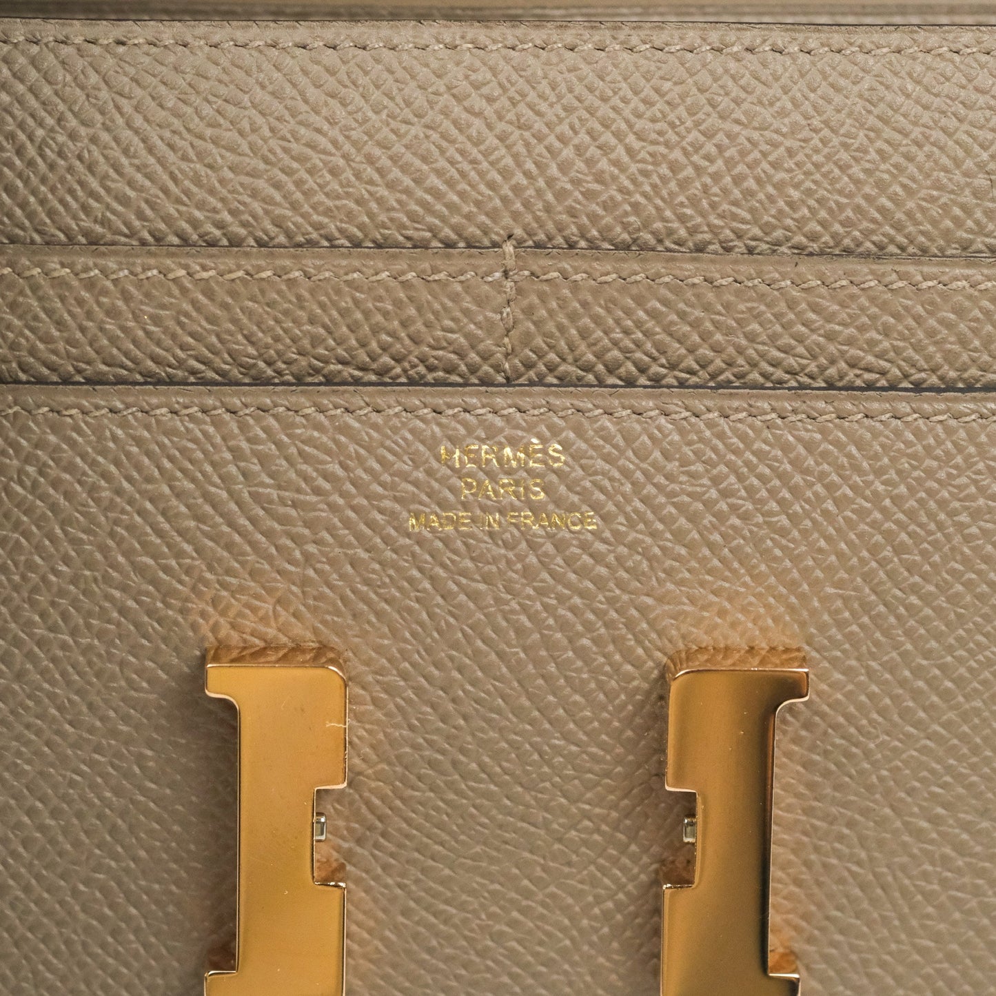 Hermès Constance Short Wallet Gris Asphalt Epsom Rose Gold Hardware